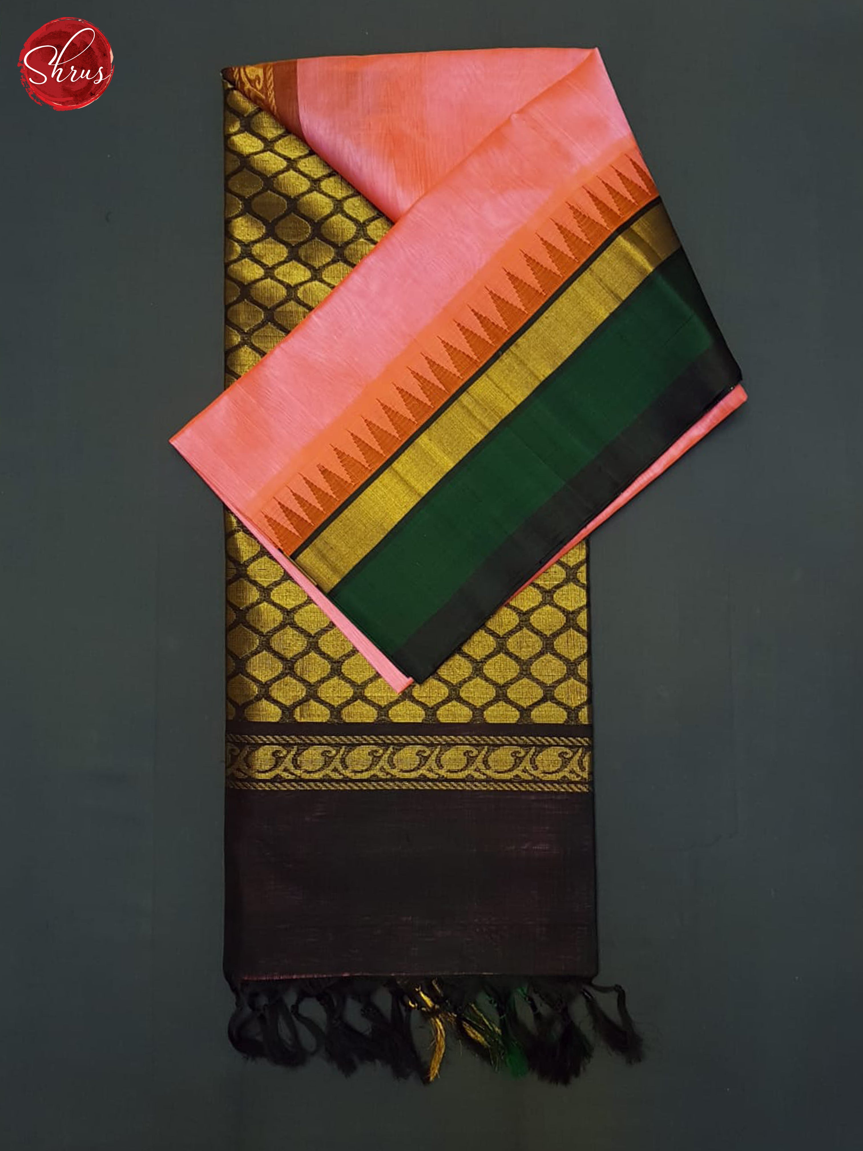 Pink And Black-Silk cotton saree - Shop on ShrusEternity.com