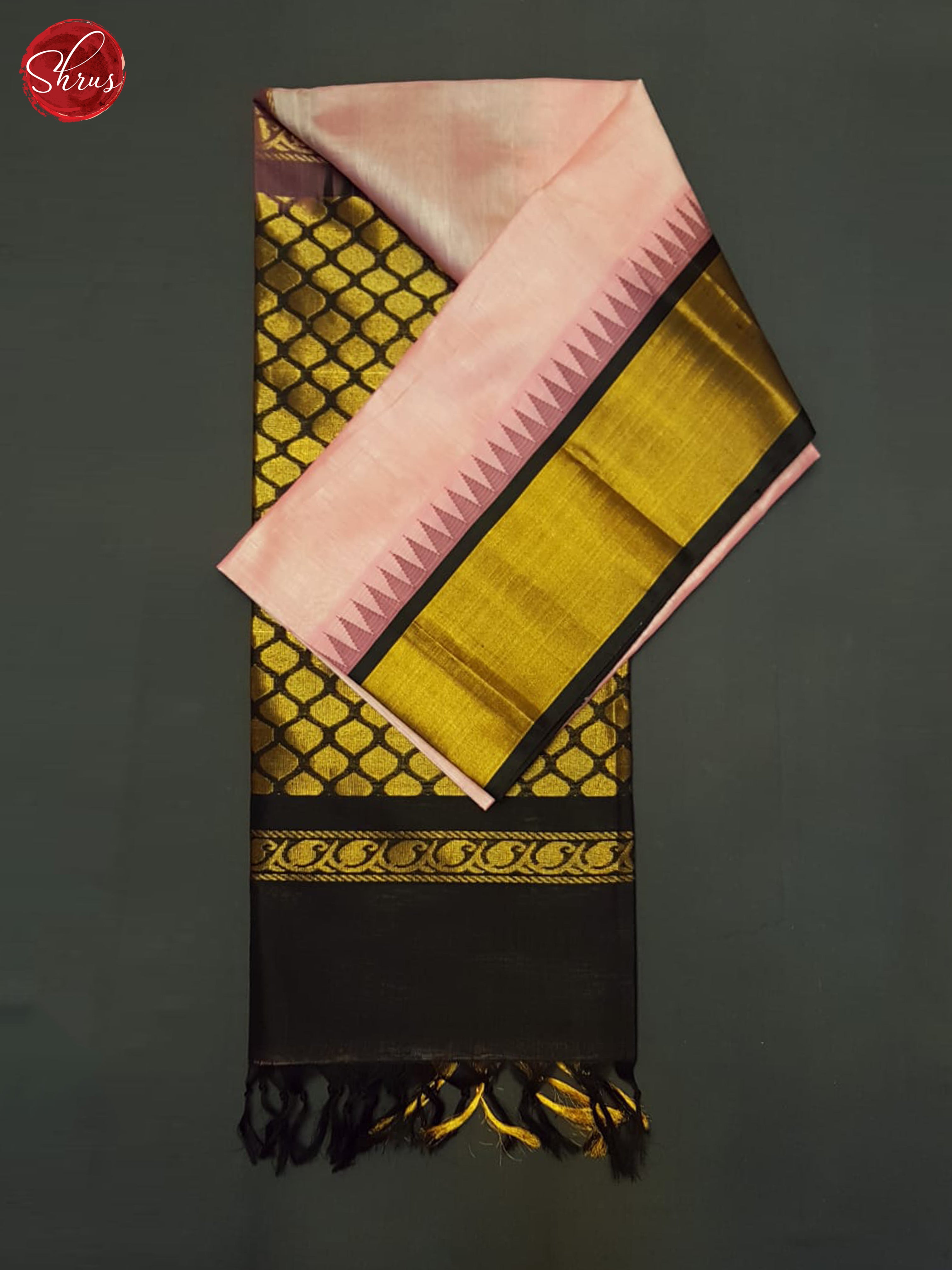 Lotus Pink And Black-Silkk cotton saree - Shop on ShrusEternity.com