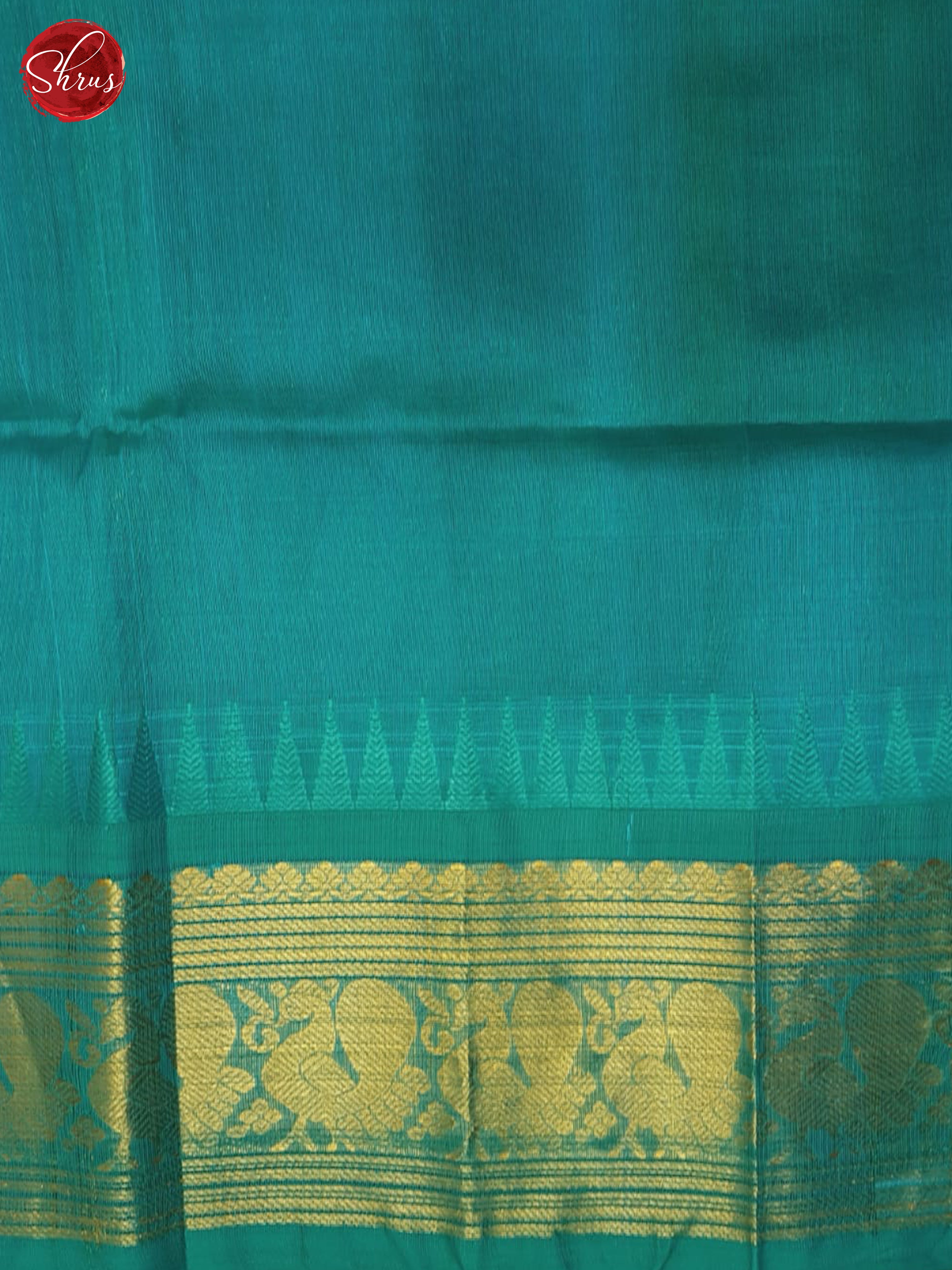 Blue and teal-Silk cotton saree - Shop on ShrusEternity.com
