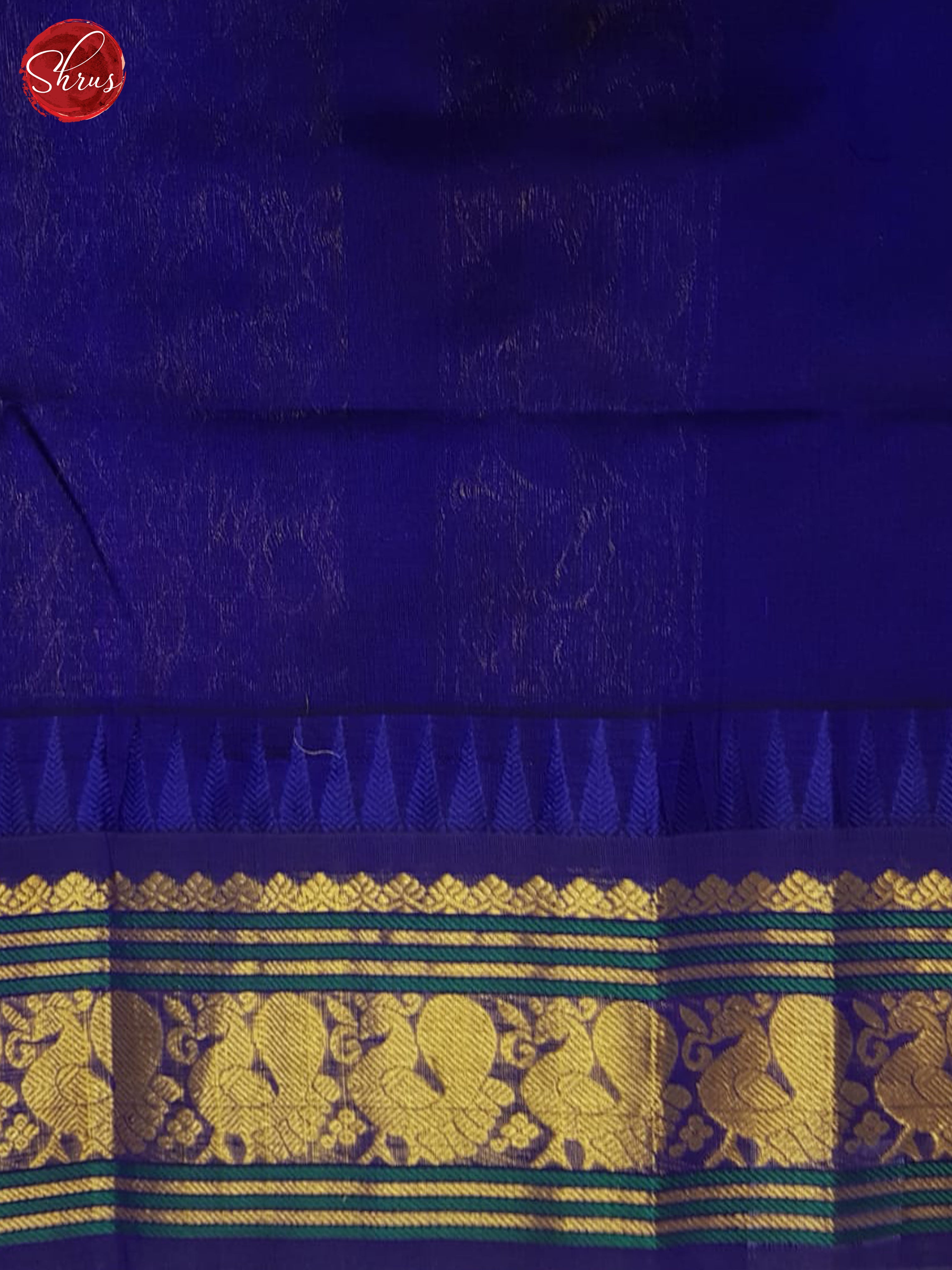 Grey And Blue-Silk cotton saree - Shop on ShrusEternity.com