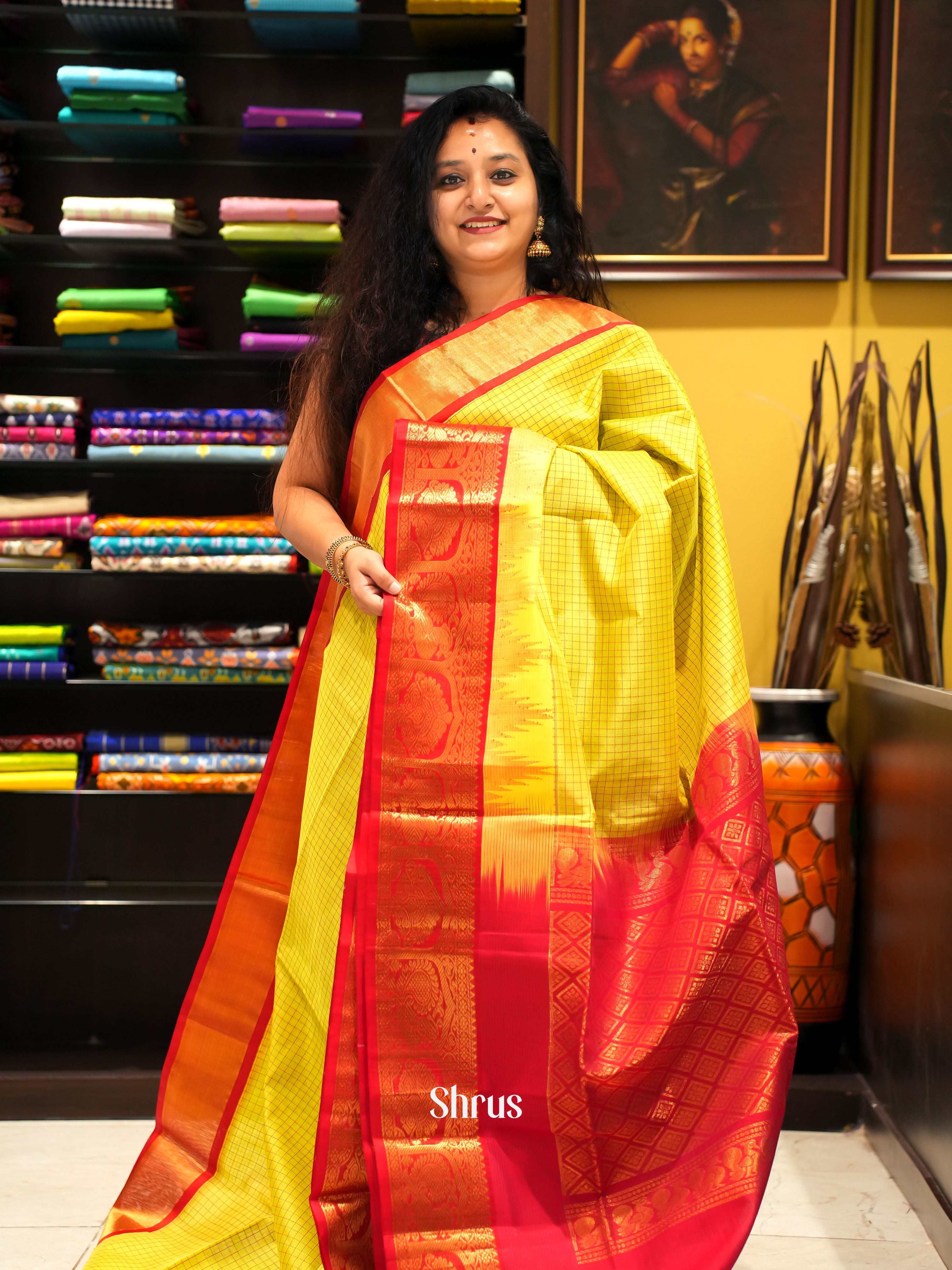 Green And Red-Silk Cotton Saree