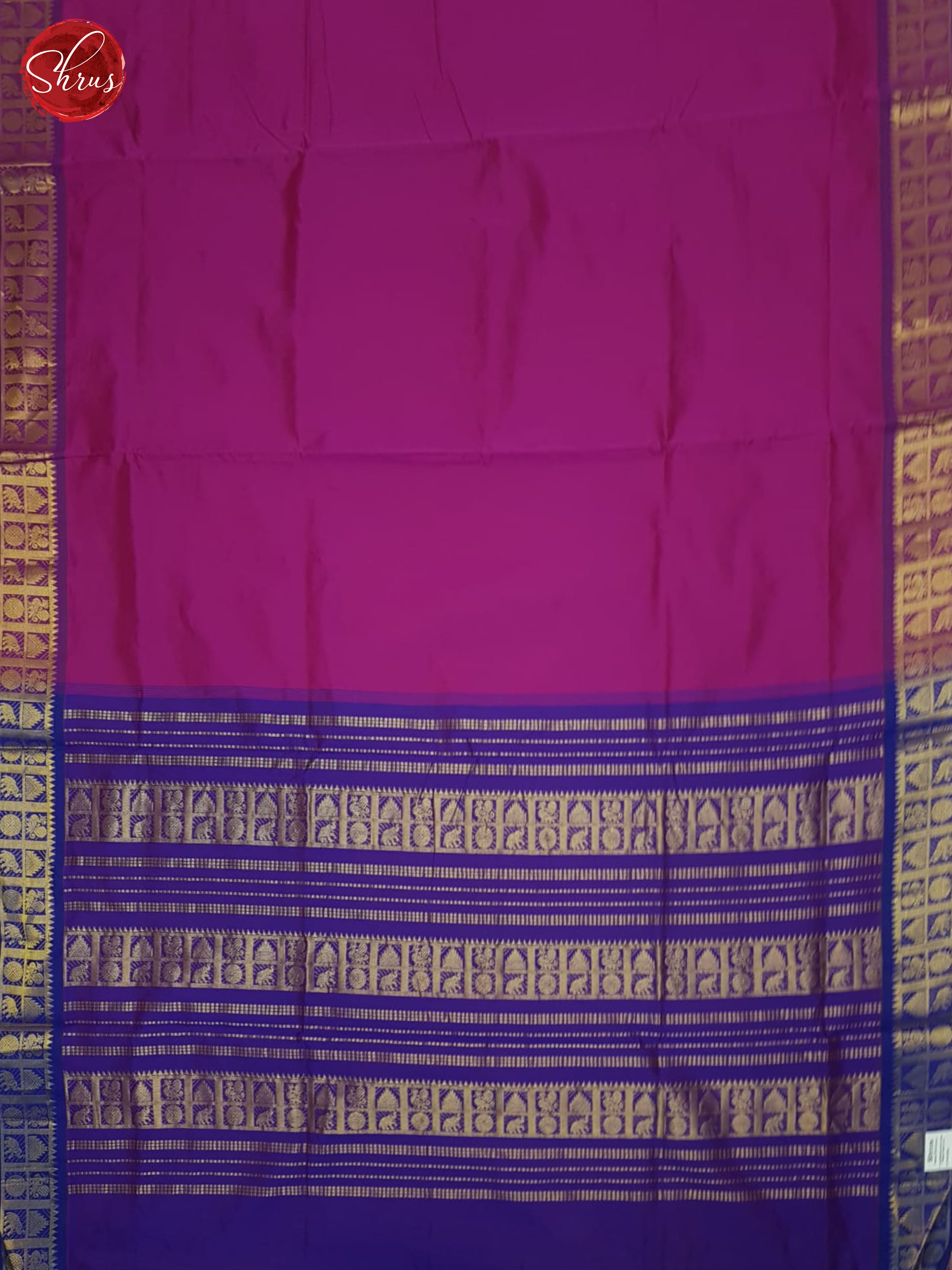 Pink And Blue- Kanchipuram Madisar Silk Saree(9 Yards) - Shop on ShrusEternity.com