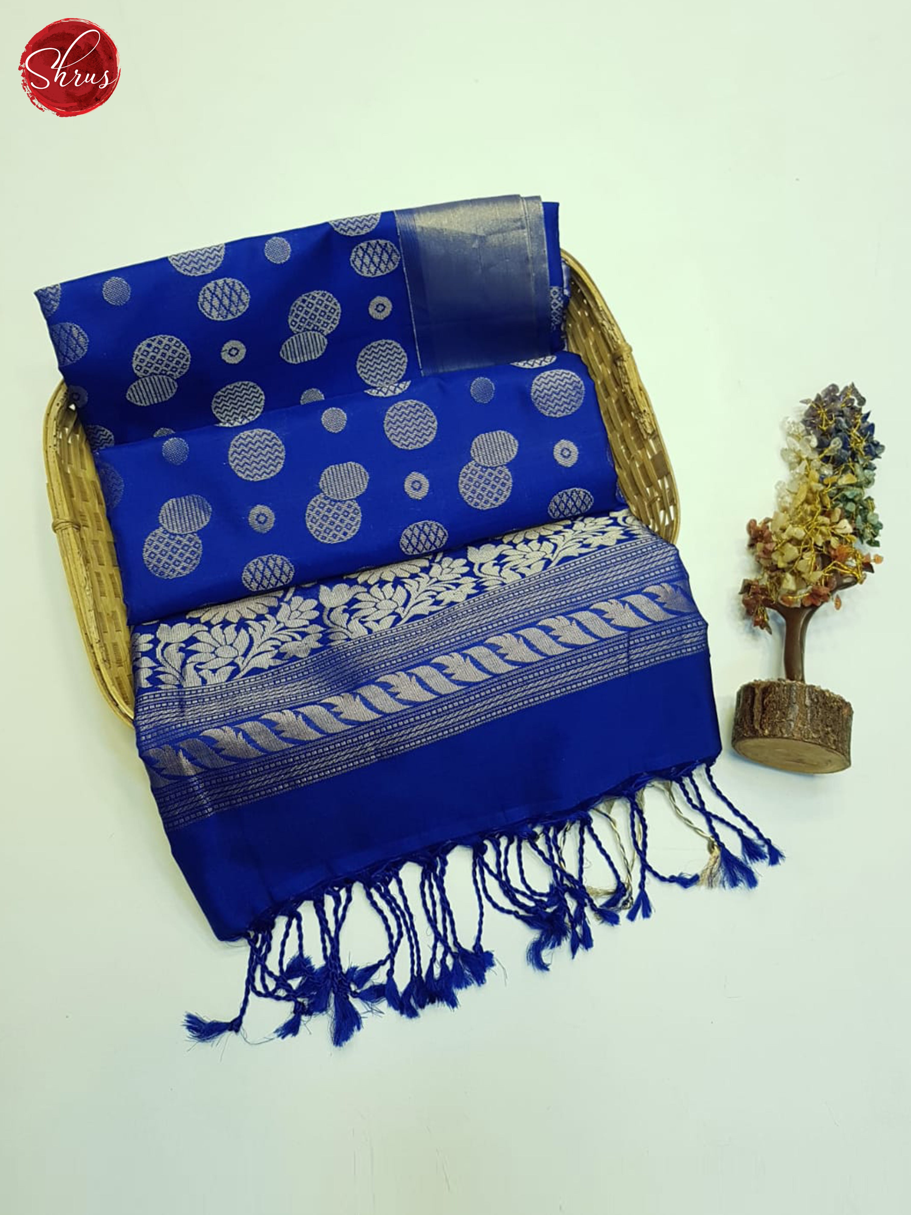 Blue(Single Tone)- Soft Silk Saree - Shop on ShrusEternity.com