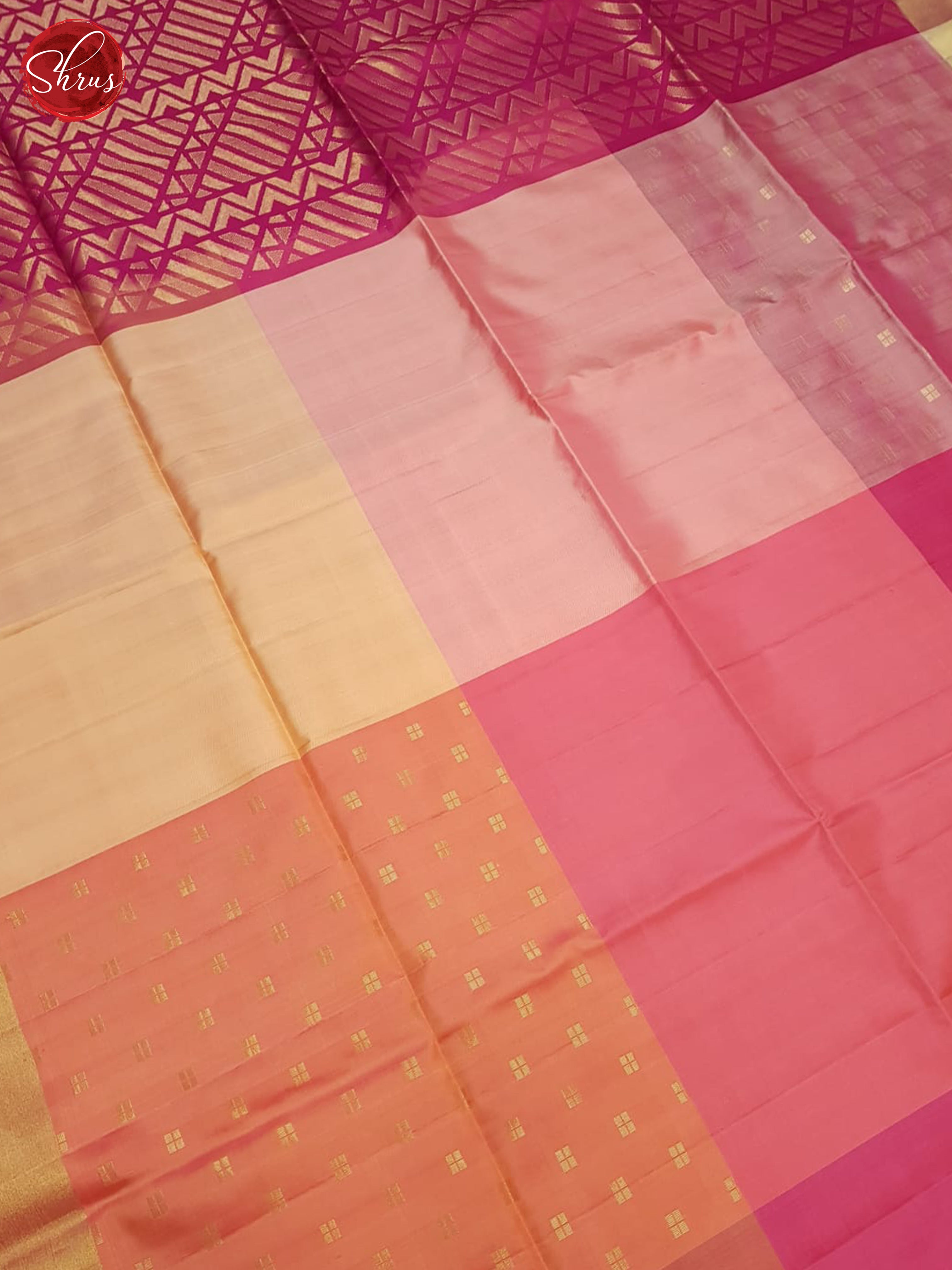 Peach And Pink- Soft Silk Saree - Shop on ShrusEternity.com