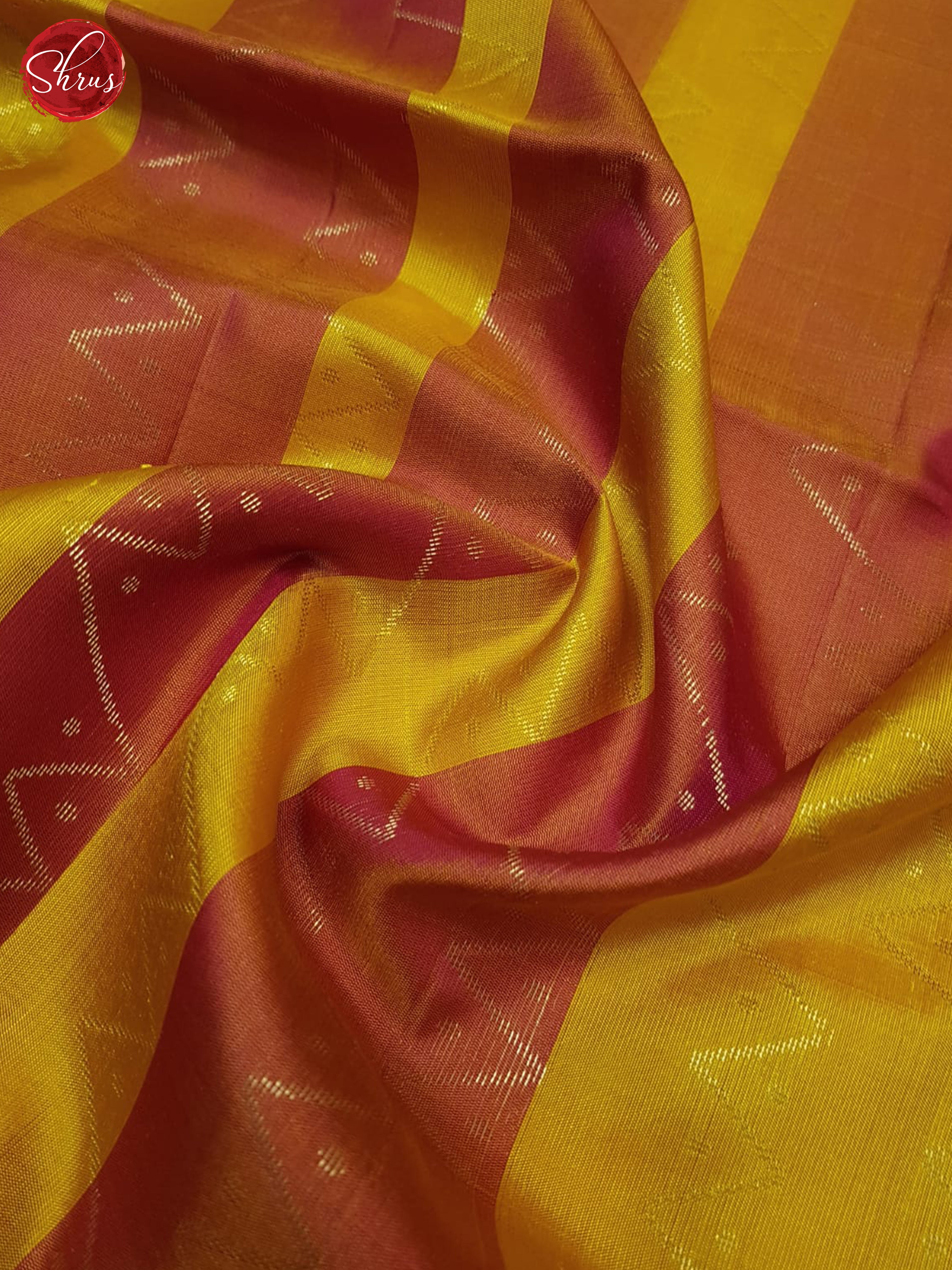 Mustard And Orangish Pink- Soft Silk Saree - Shop on ShrusEternity.com