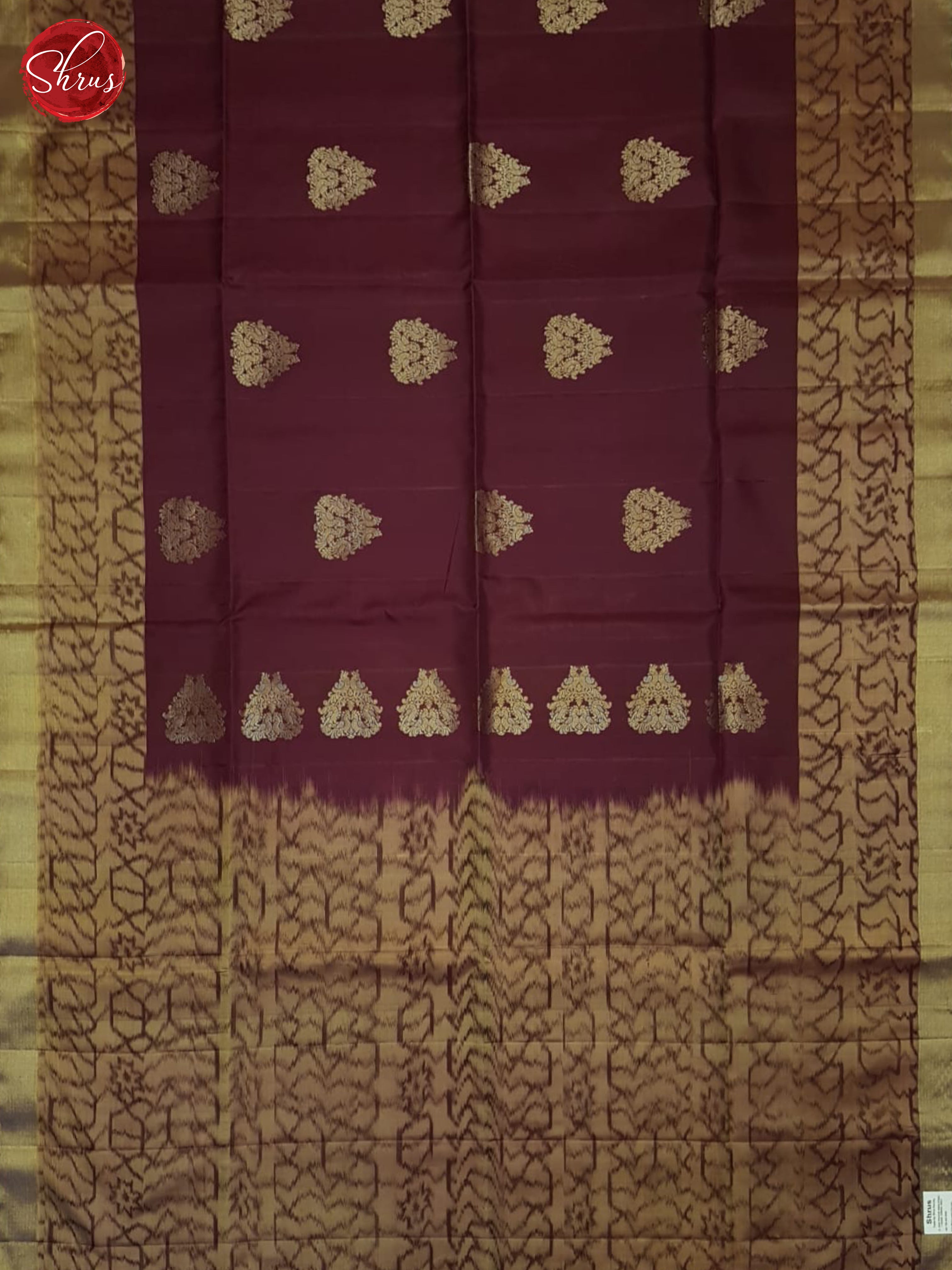 Wine And Chickoo- Soft Silk Saree - Shop on ShrusEternity.com