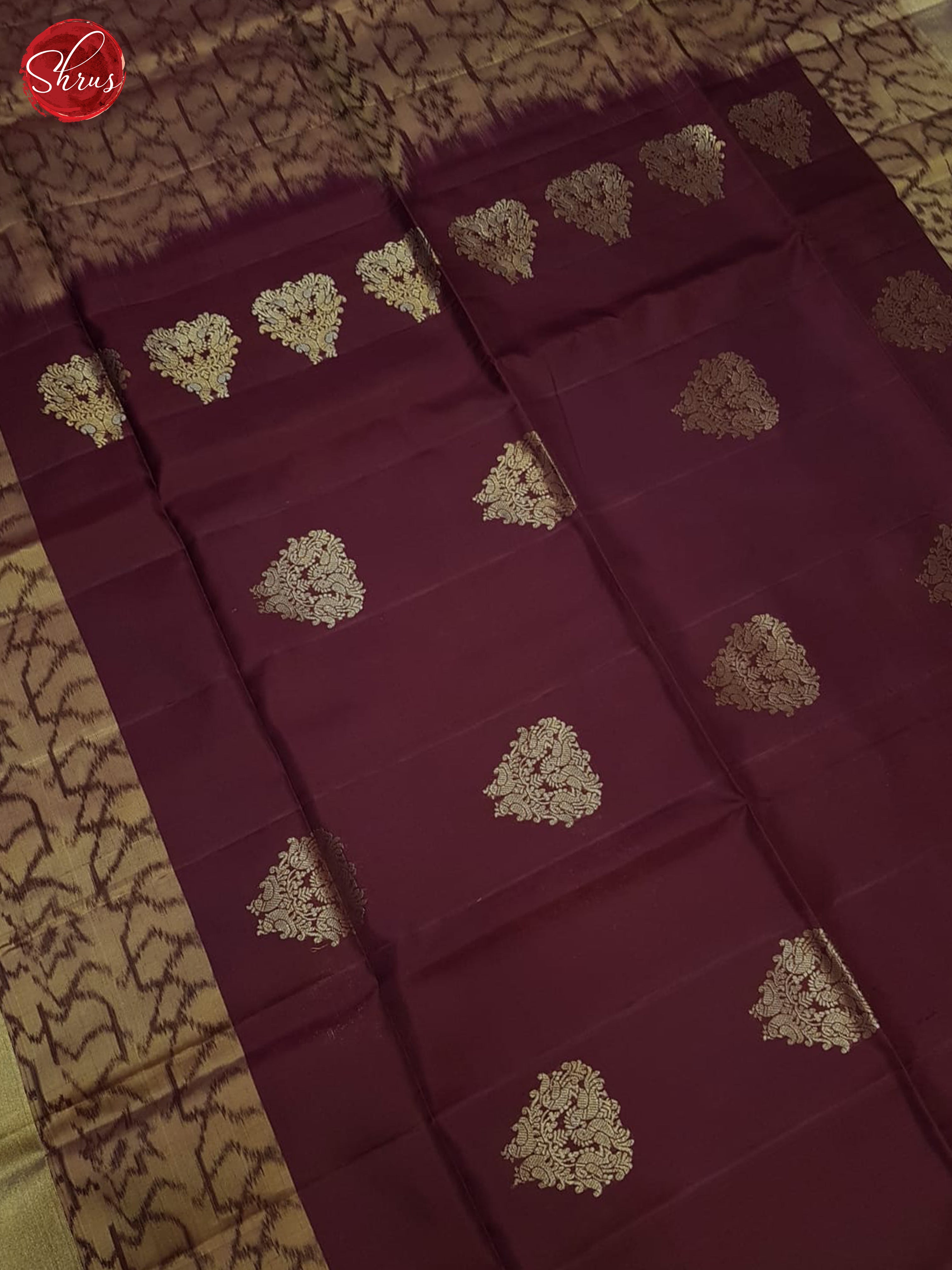 Wine And Chickoo- Soft Silk Saree - Shop on ShrusEternity.com