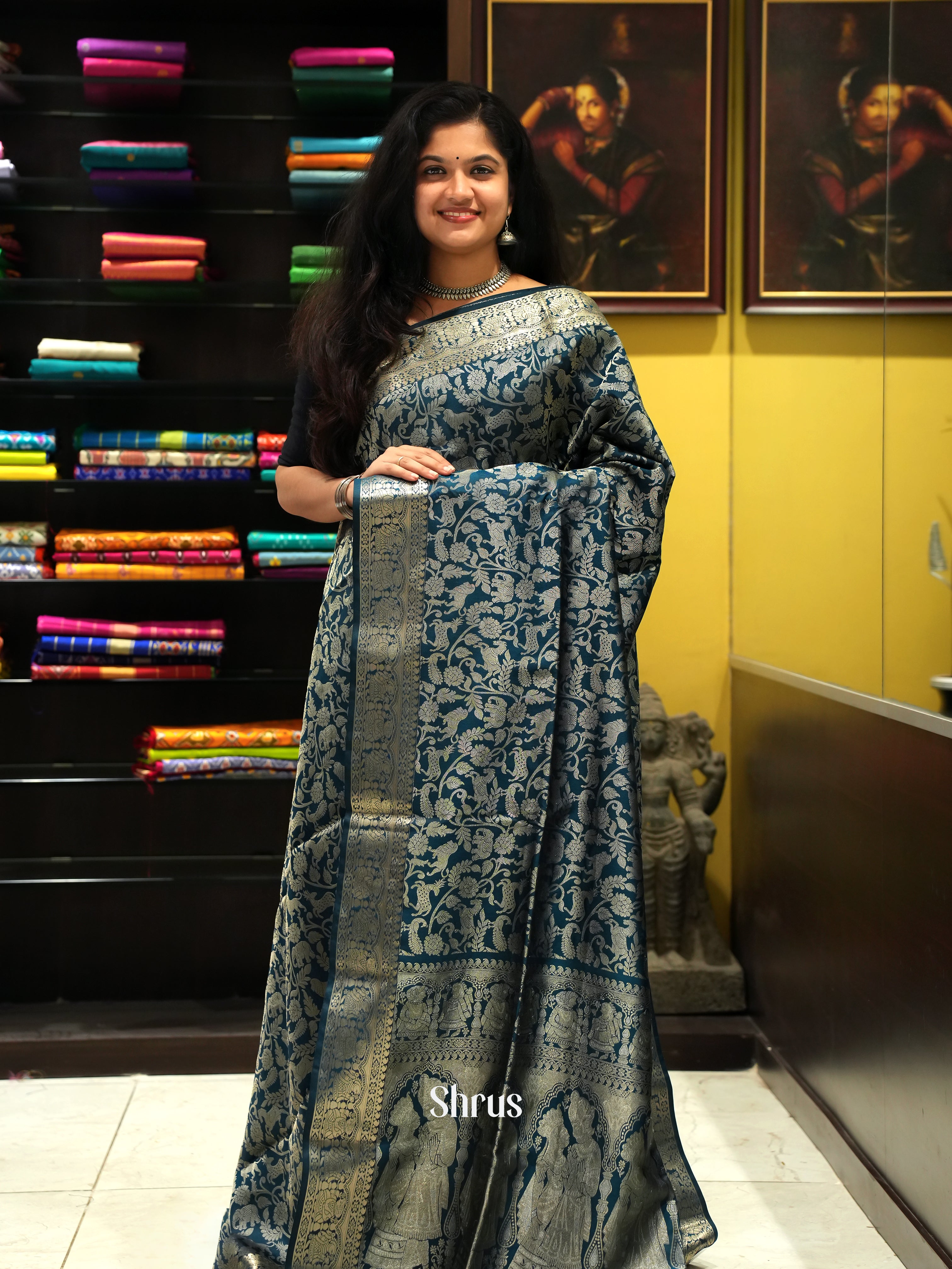 Blue(Single tone)-Soft Silk Saree