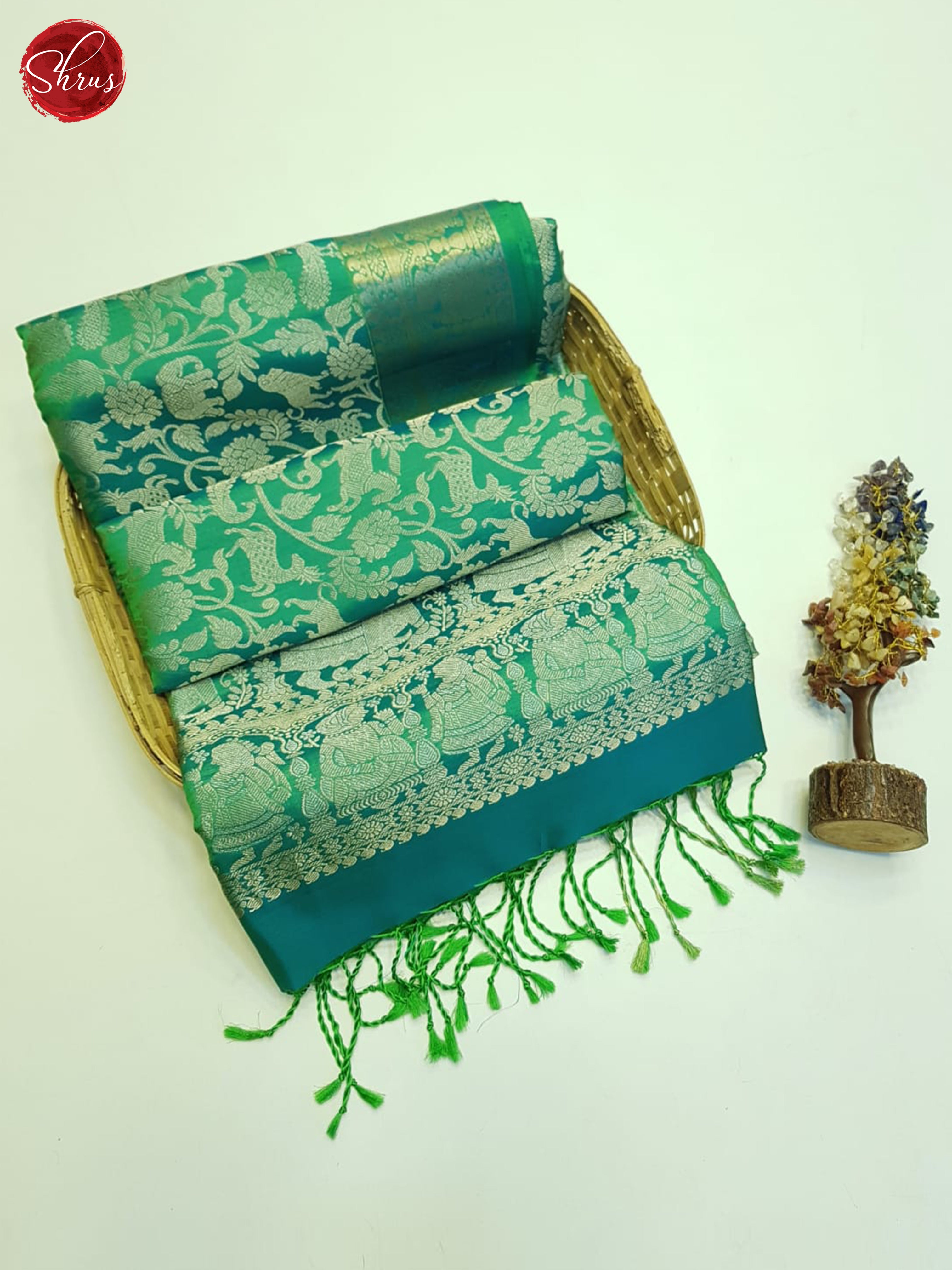 Green(single tone)-Soft silk Saree - Shop on ShrusEternity.com