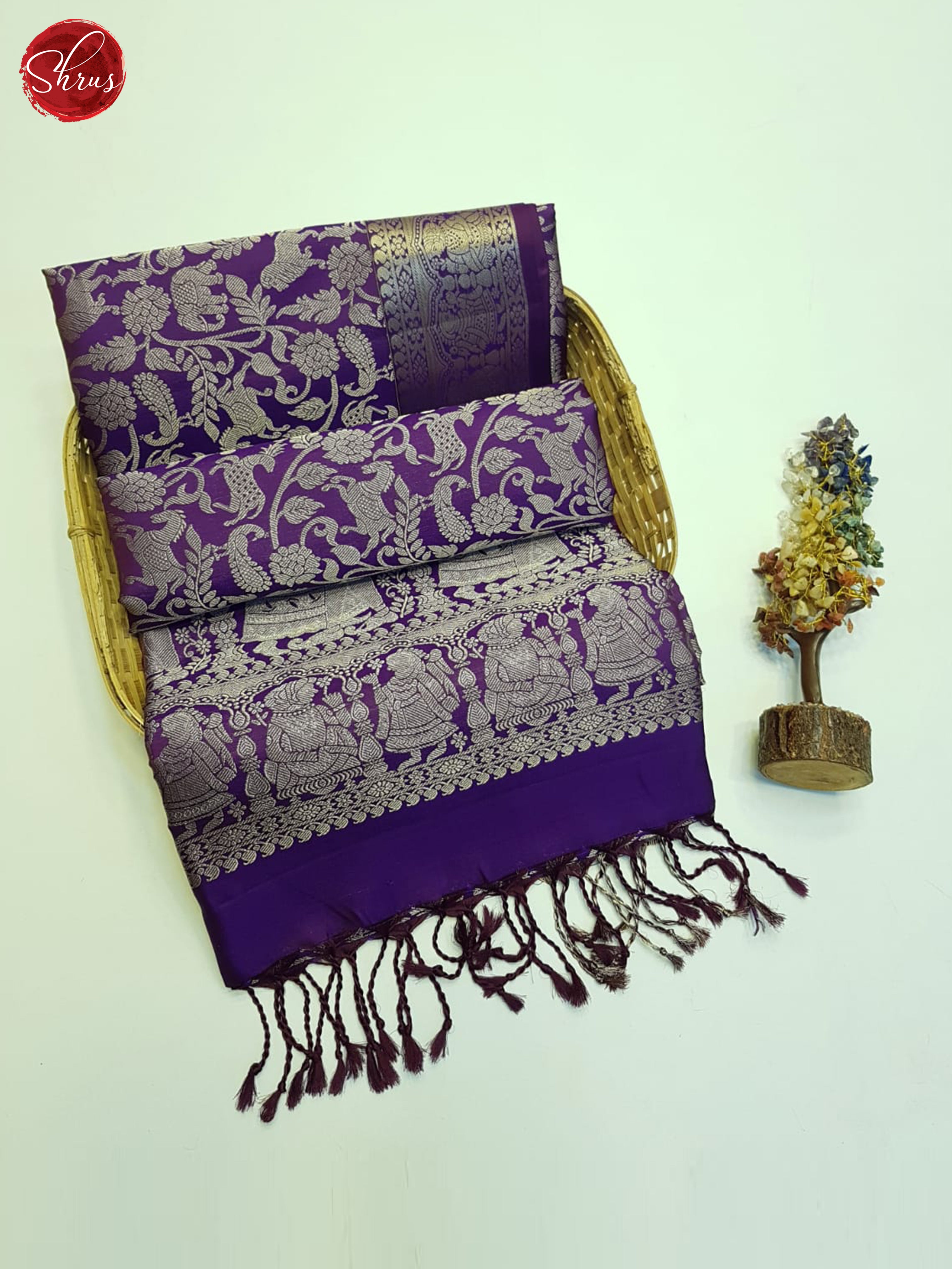 11A Violet(single tone)-Soft silk saree - Shop on ShrusEternity.com