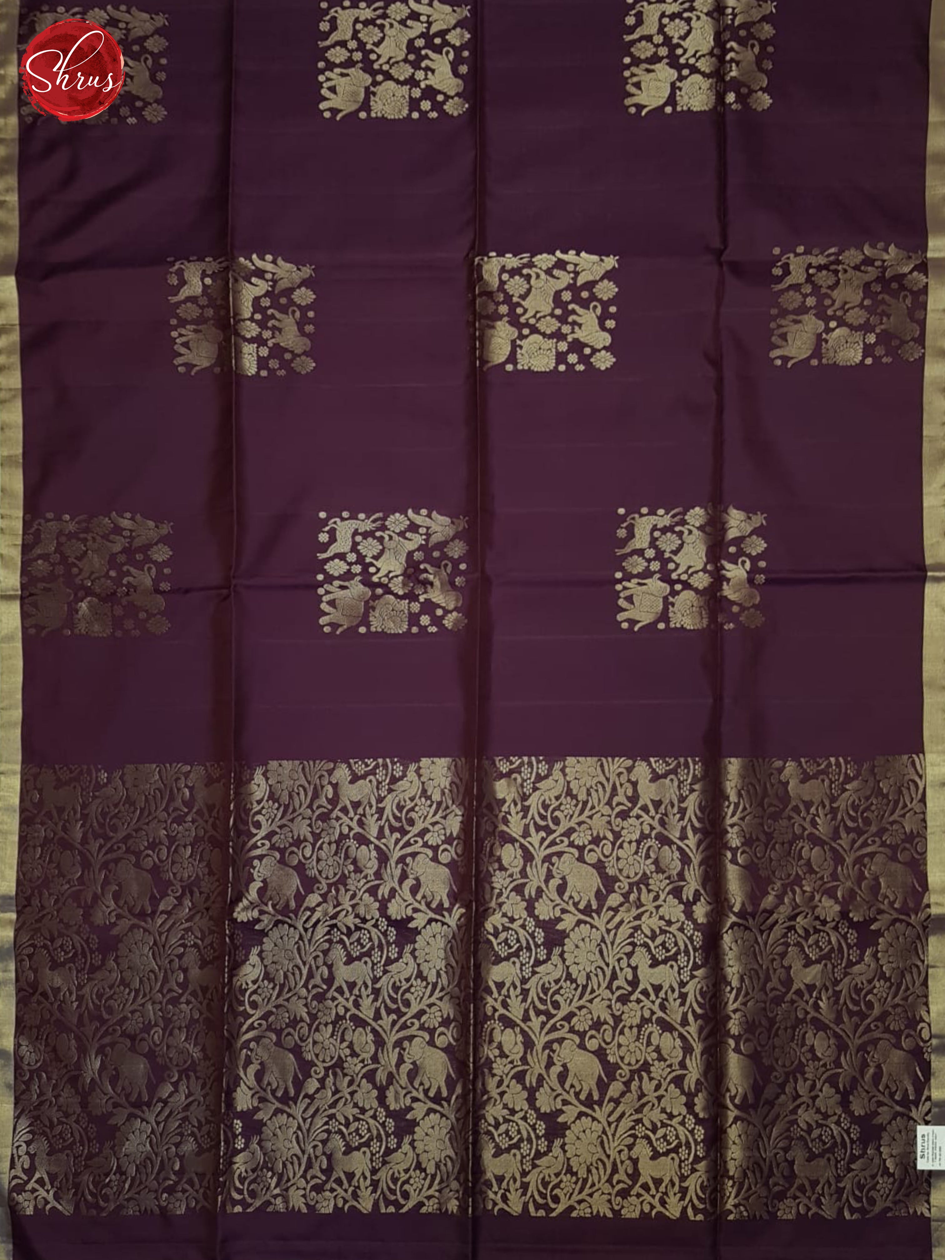 Wine(Single tone)- Soft Silk Saree - Shop on ShrusEternity.com