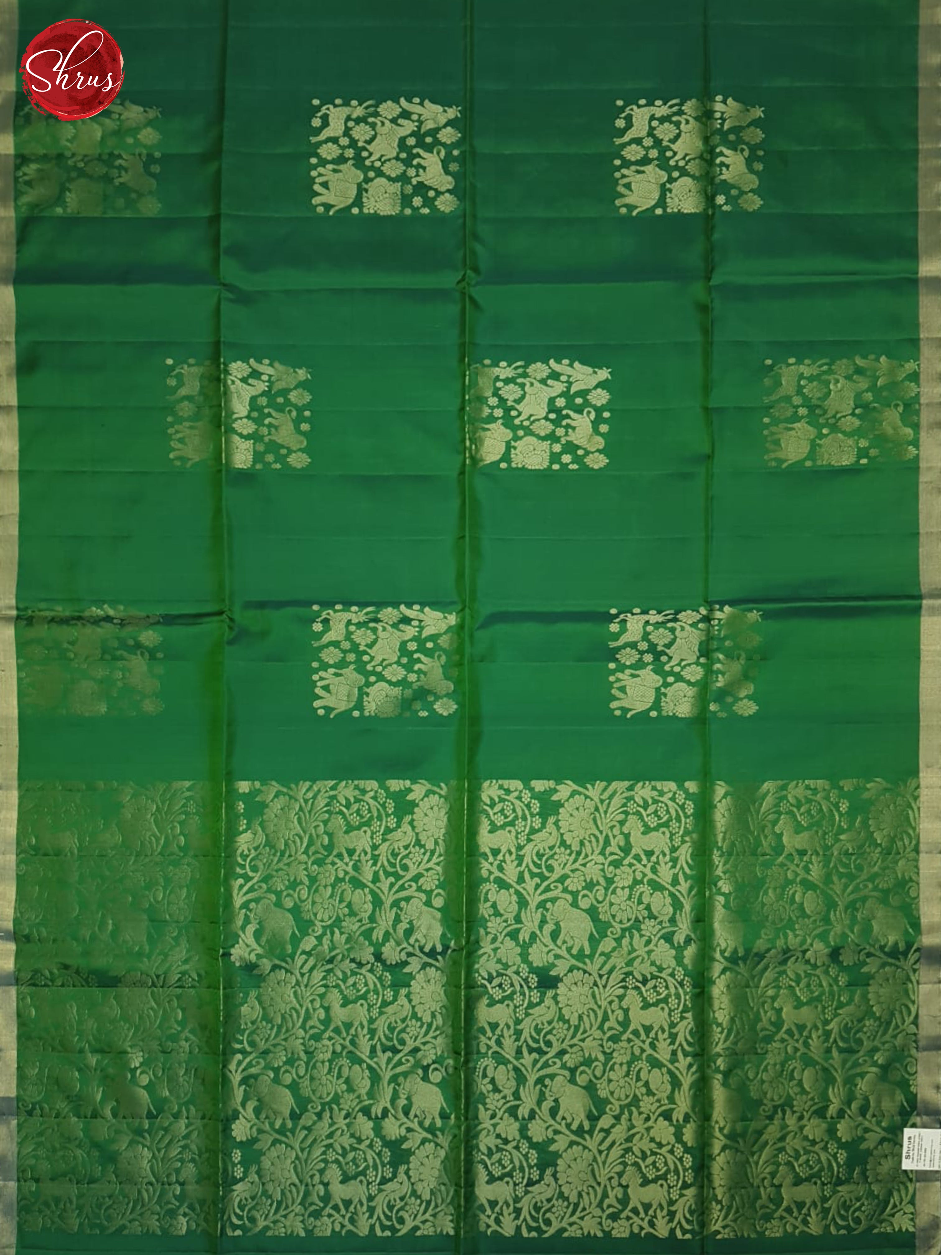 Green(Single tone) - Soft Silk Saree - Shop on ShrusEternity.com