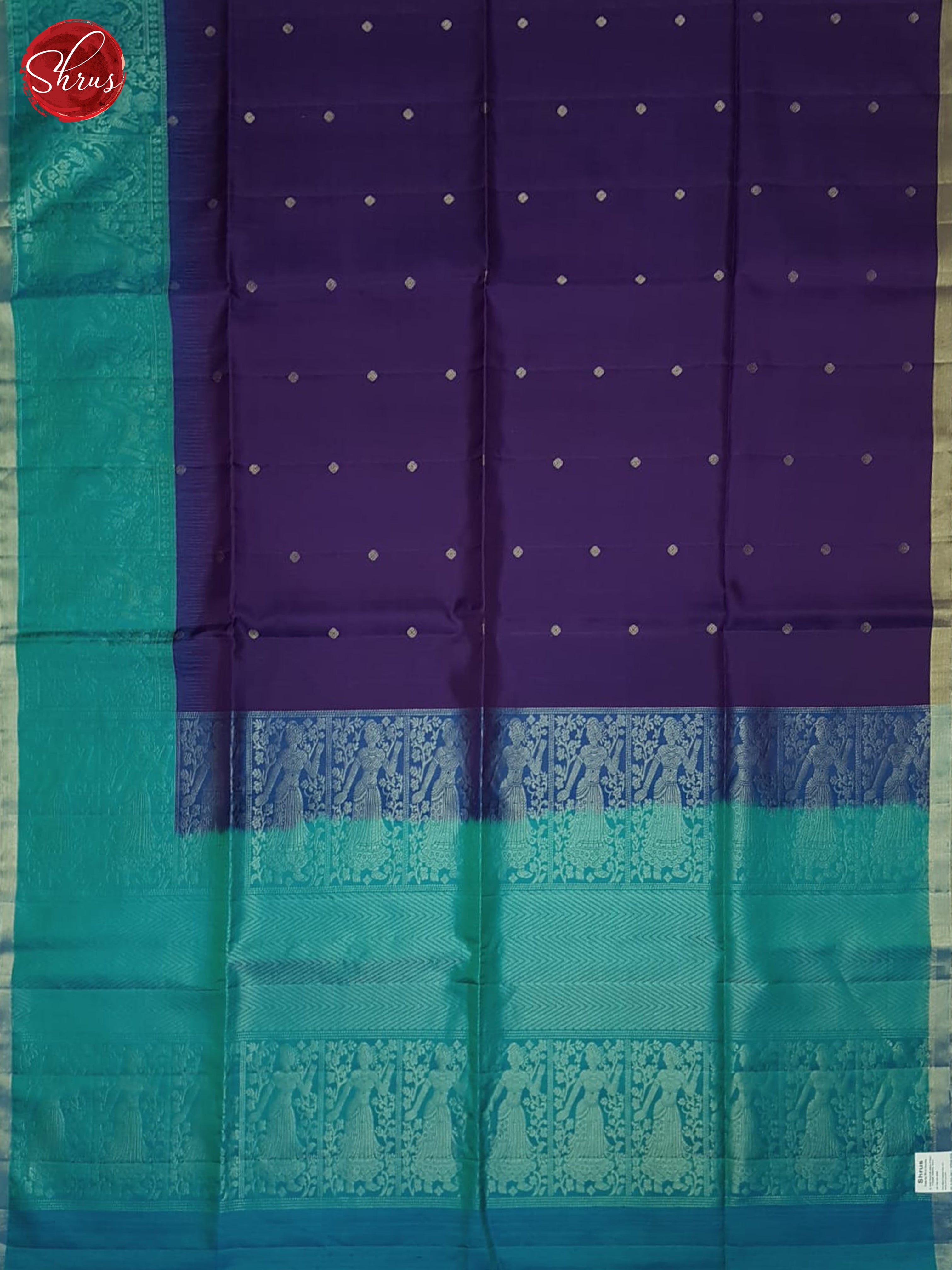 Purple And Blue- Soft Silk Saree - Shop on ShrusEternity.com