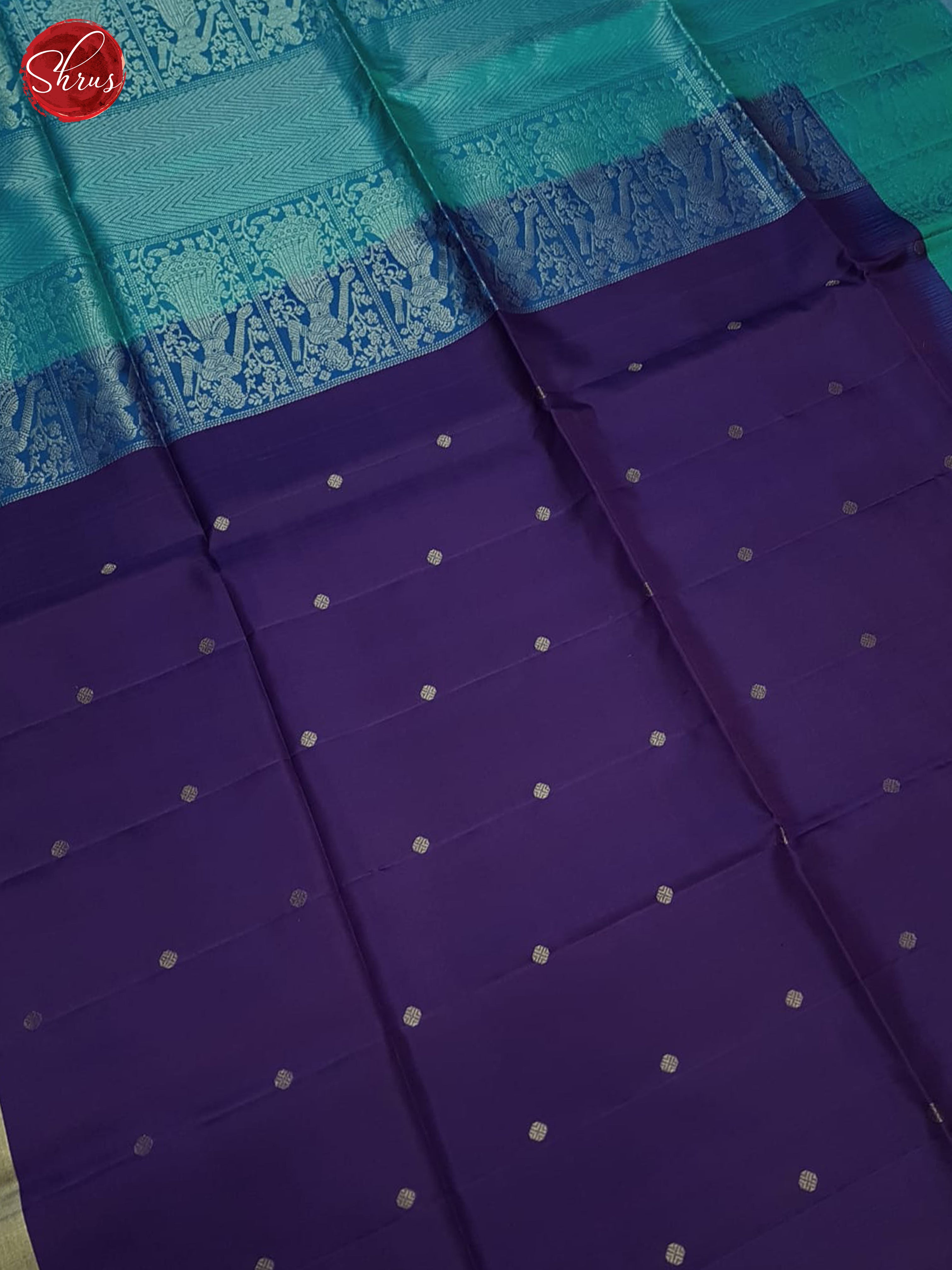 Purple And Blue- Soft Silk Saree - Shop on ShrusEternity.com