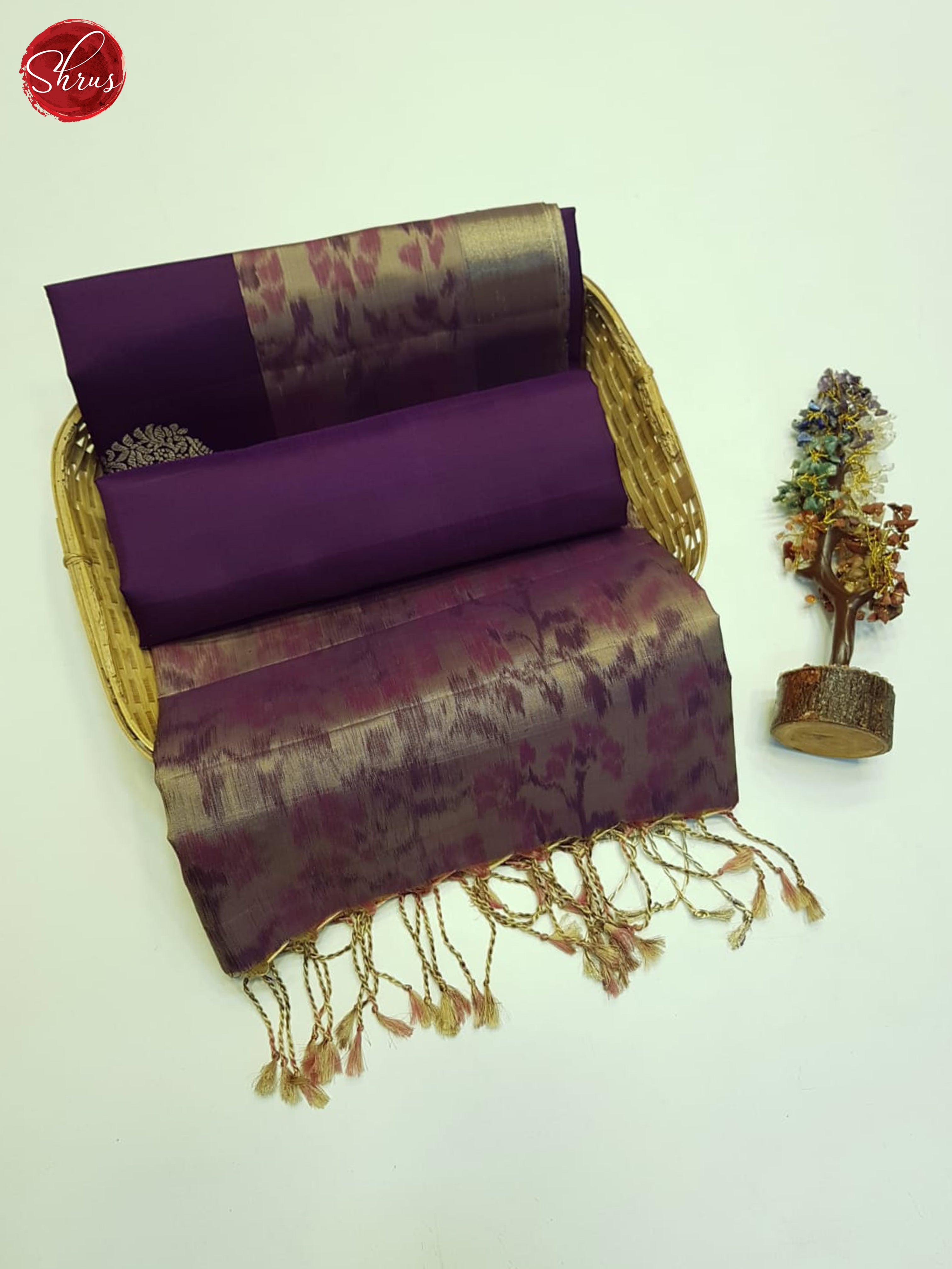 Wine And Grey- Soft SIlk Saree - Shop on ShrusEternity.com