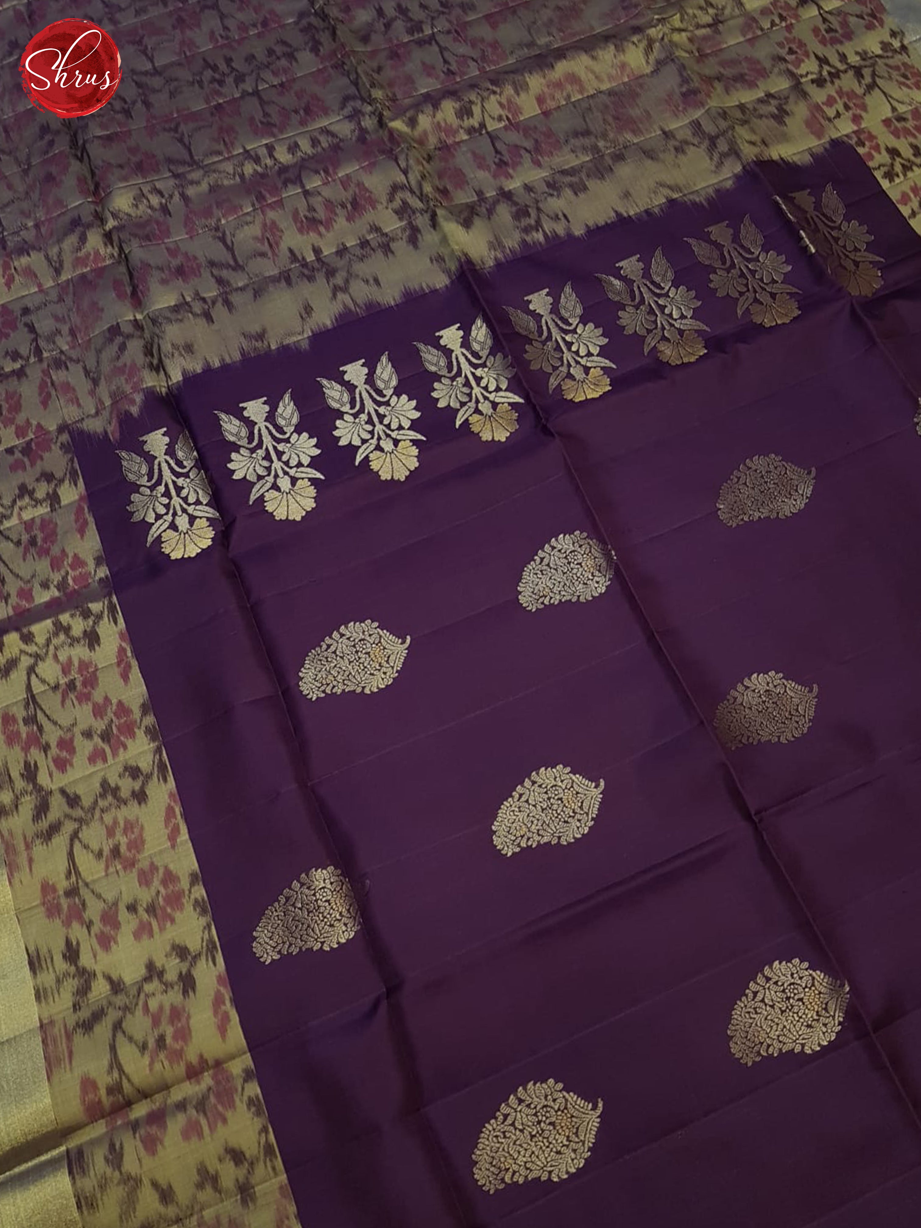 Wine And Grey- Soft SIlk Saree - Shop on ShrusEternity.com