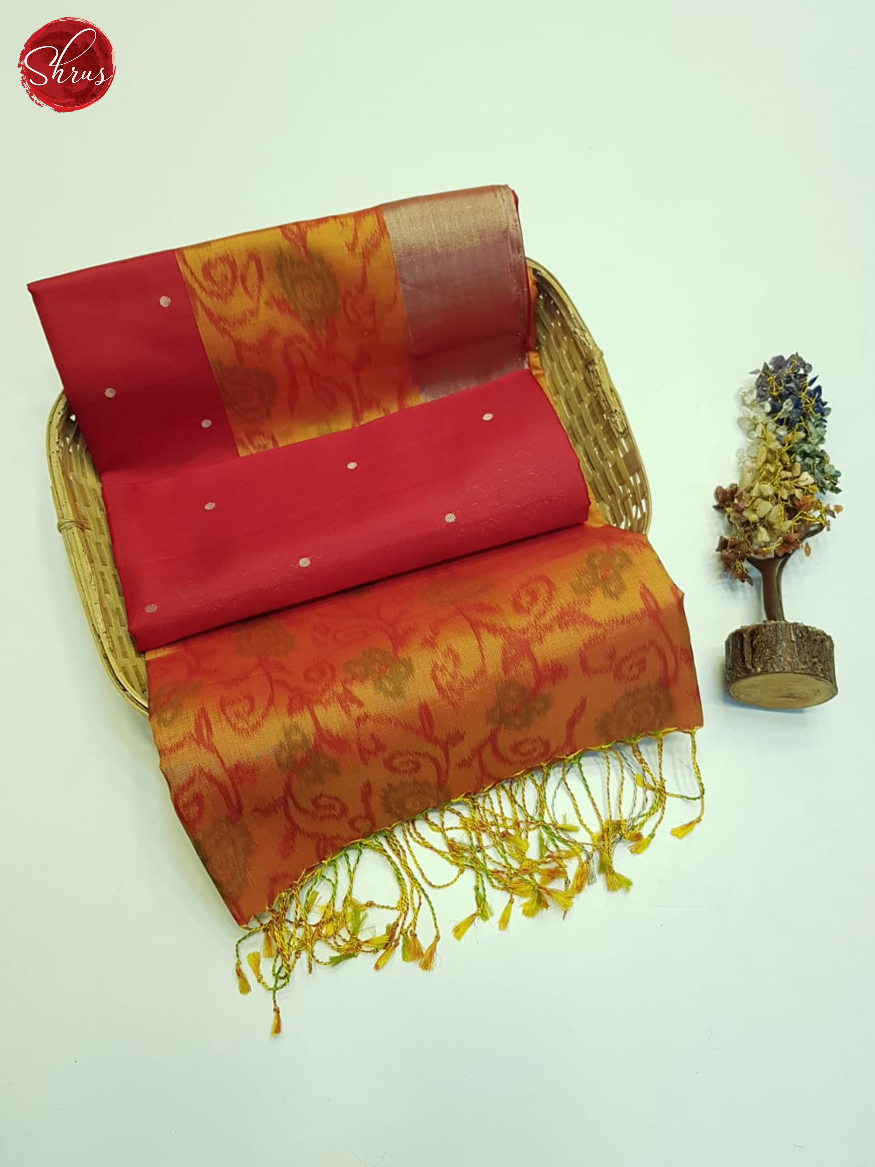 Red And Orange- Soft Silk Saree - Shop on ShrusEternity.com