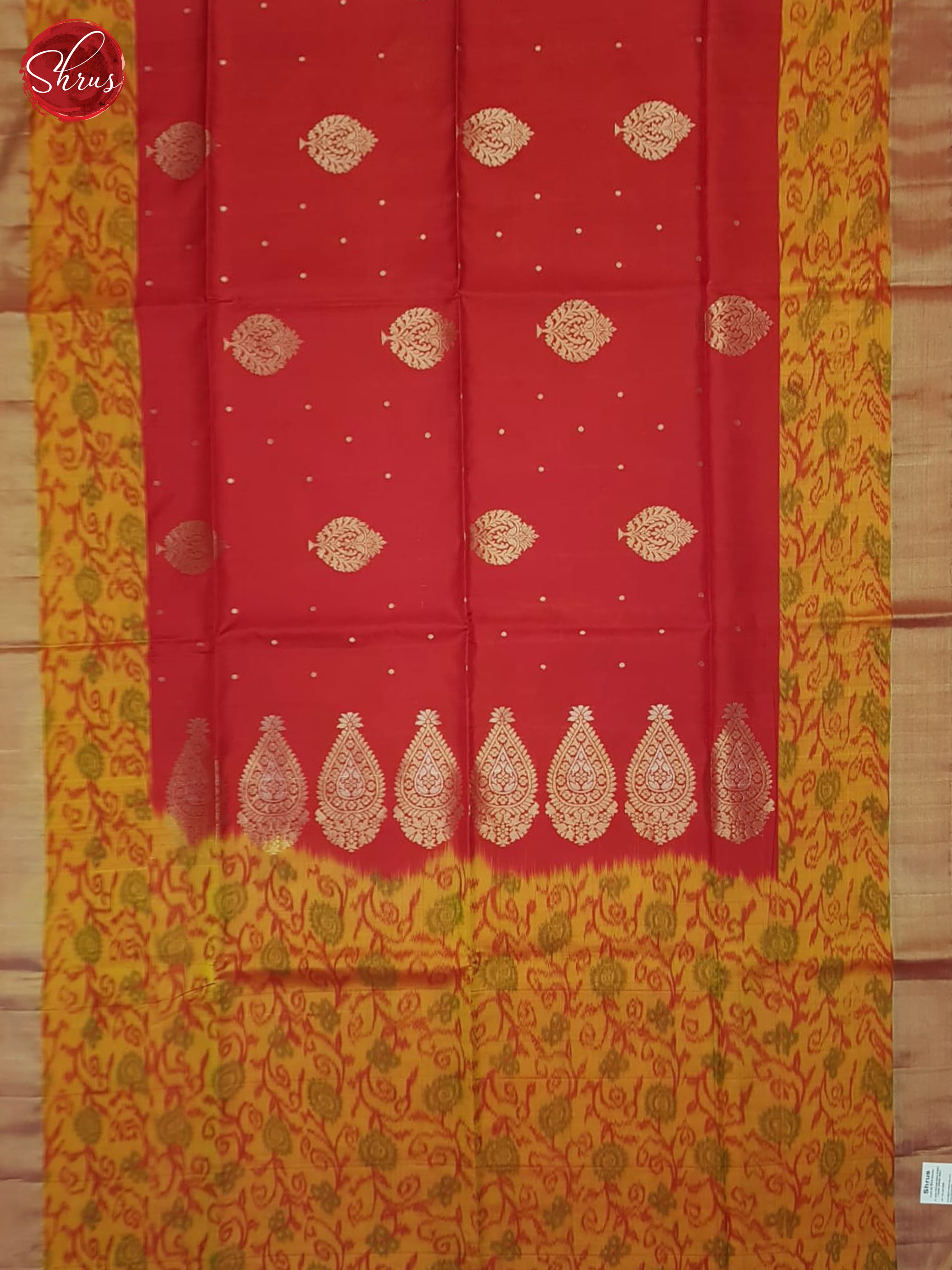 Red And Orange- Soft Silk Saree - Shop on ShrusEternity.com