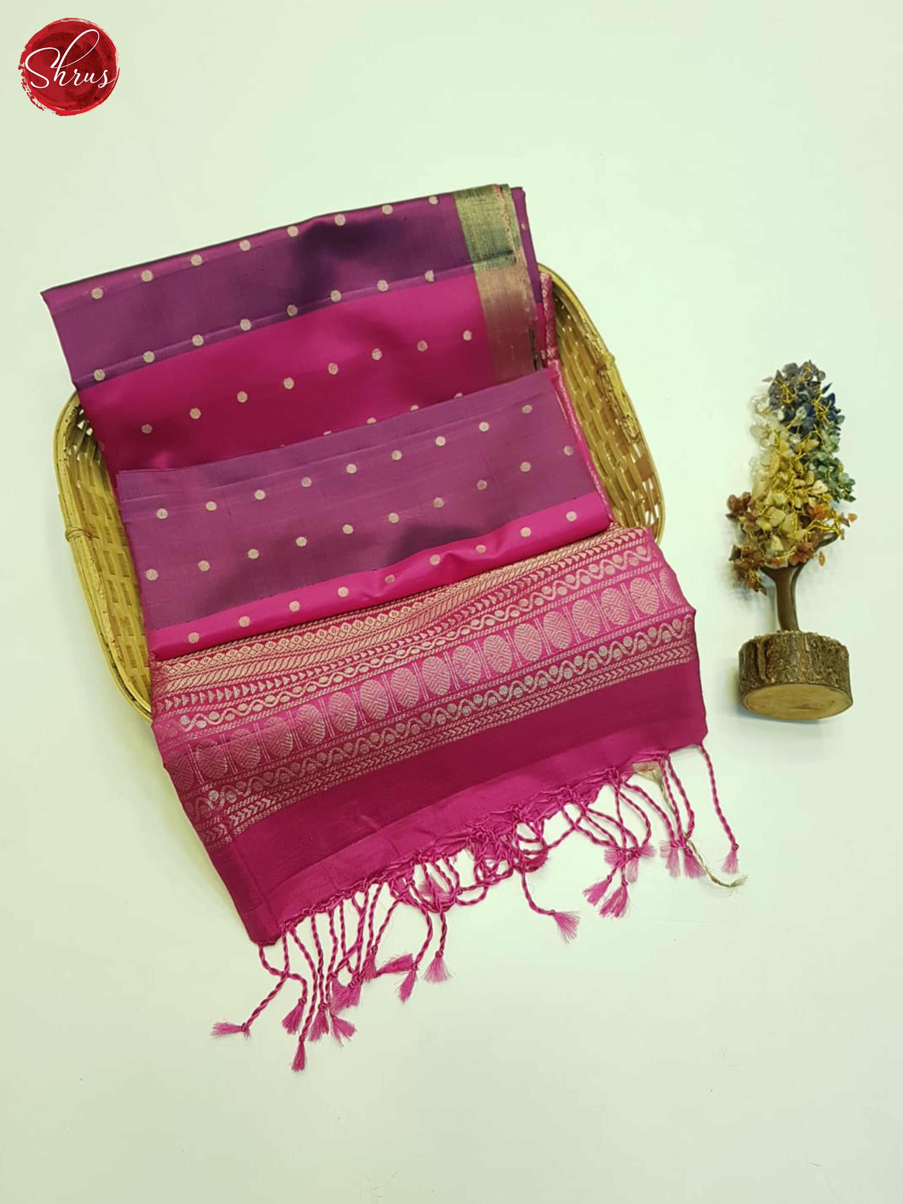 Wine And Pink- Soft Silk Saree - Shop on ShrusEternity.com