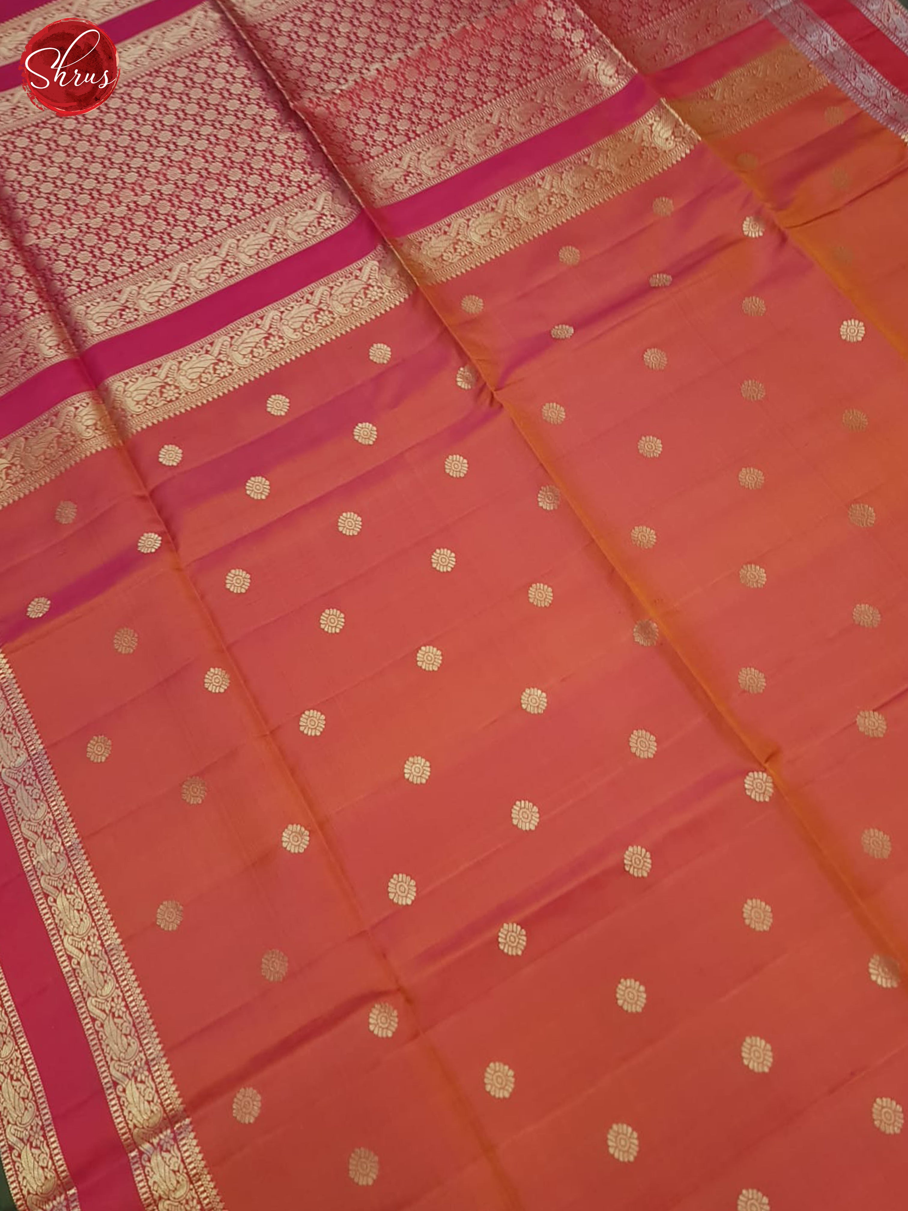 Orangish Pink& Pink - Soft Silk Saree - Shop on ShrusEternity.com