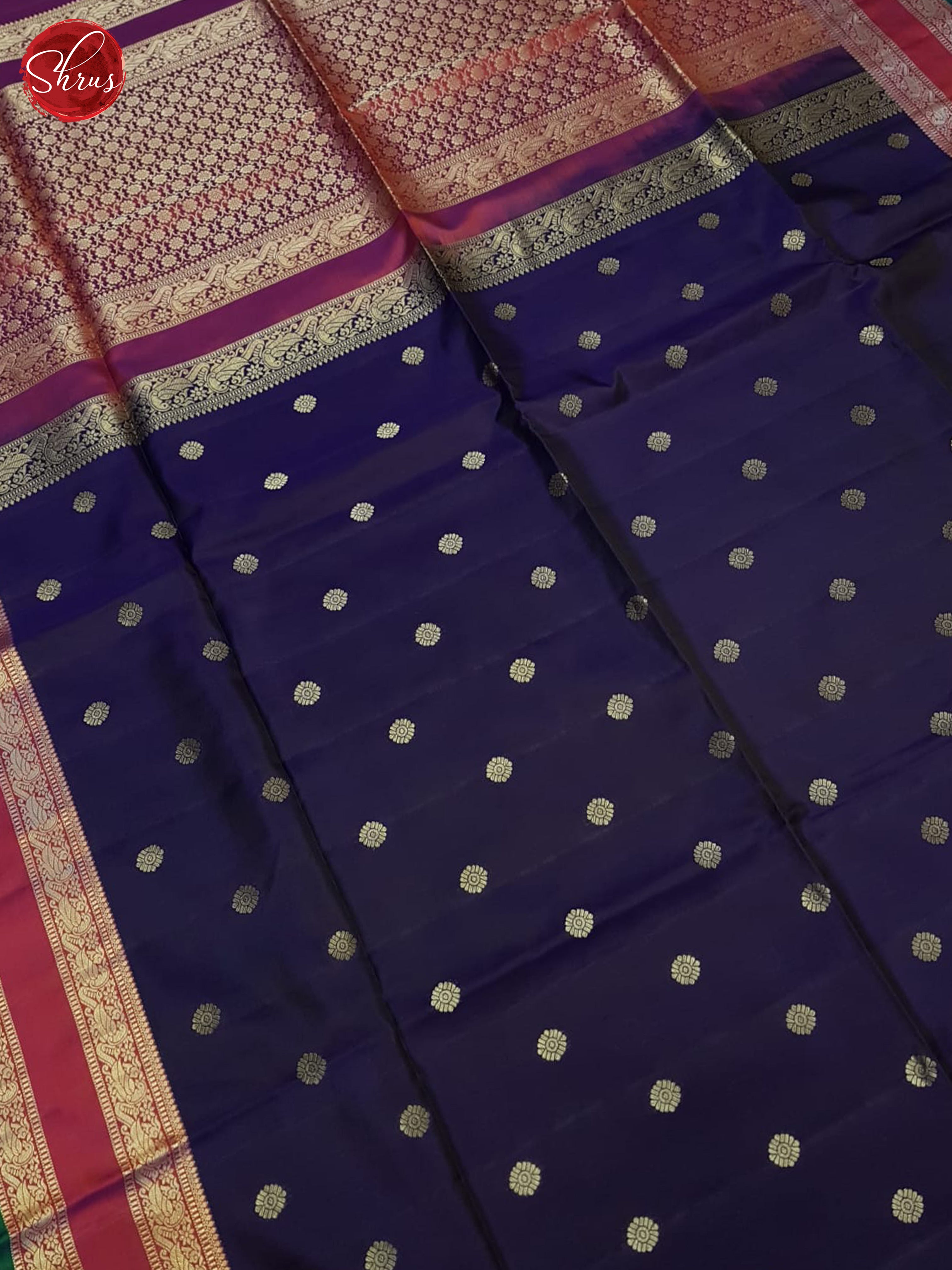 Blue And Maroon- Soft Silk Saree - Shop on ShrusEternity.com