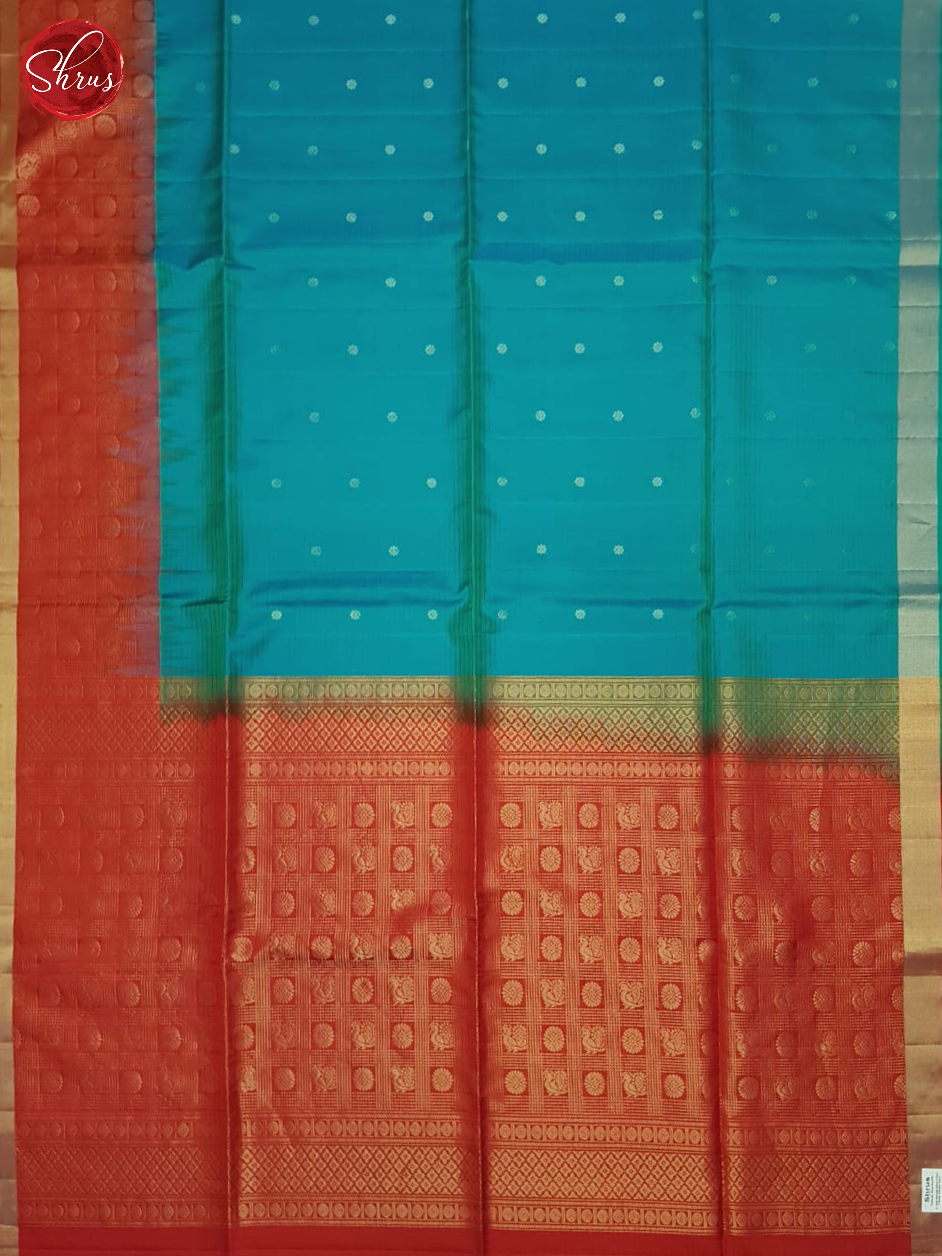 Blue And Red- Soft Silk Saree - Shop on ShrusEternity.com