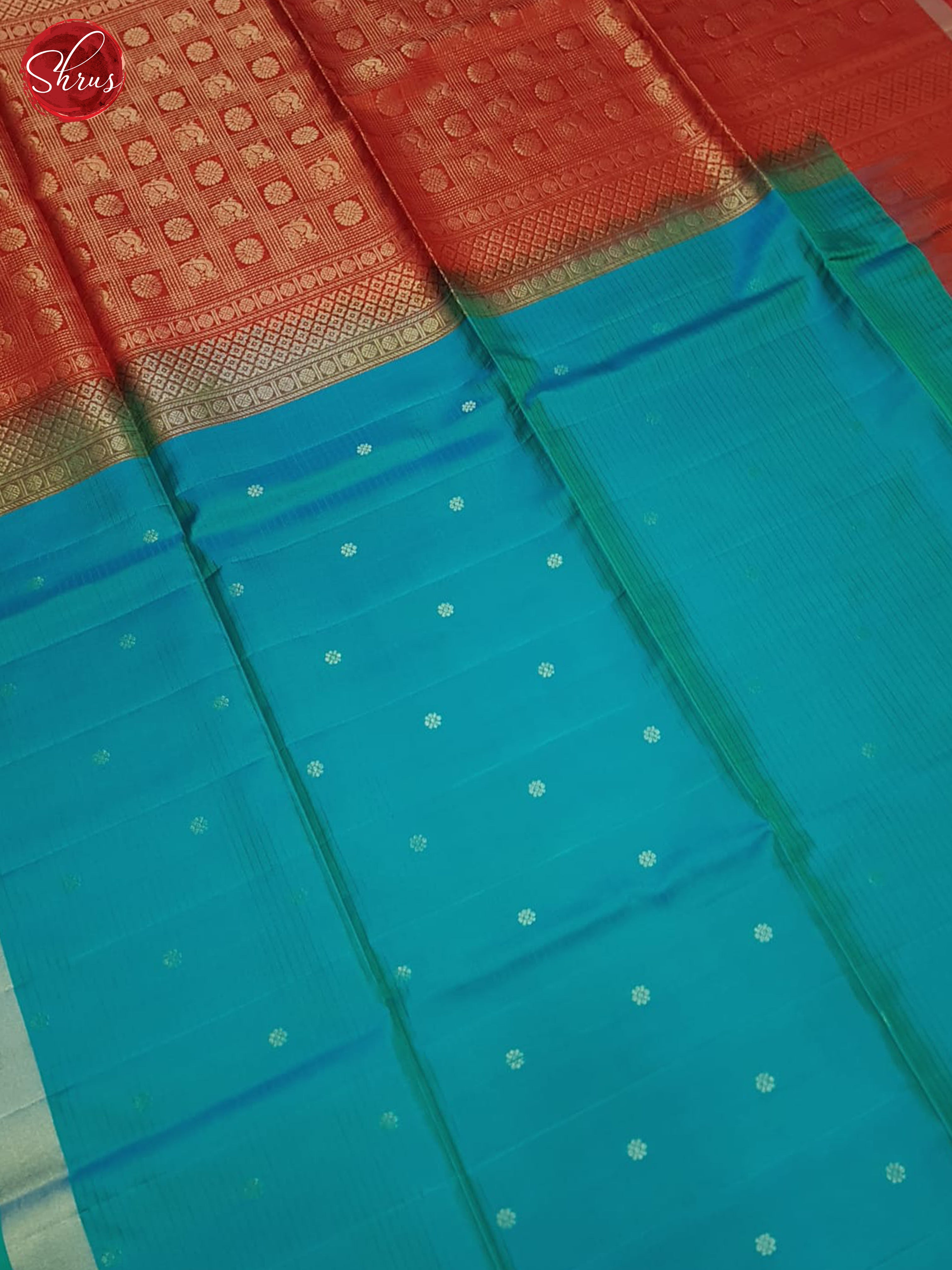 Blue And Red- Soft Silk Saree - Shop on ShrusEternity.com