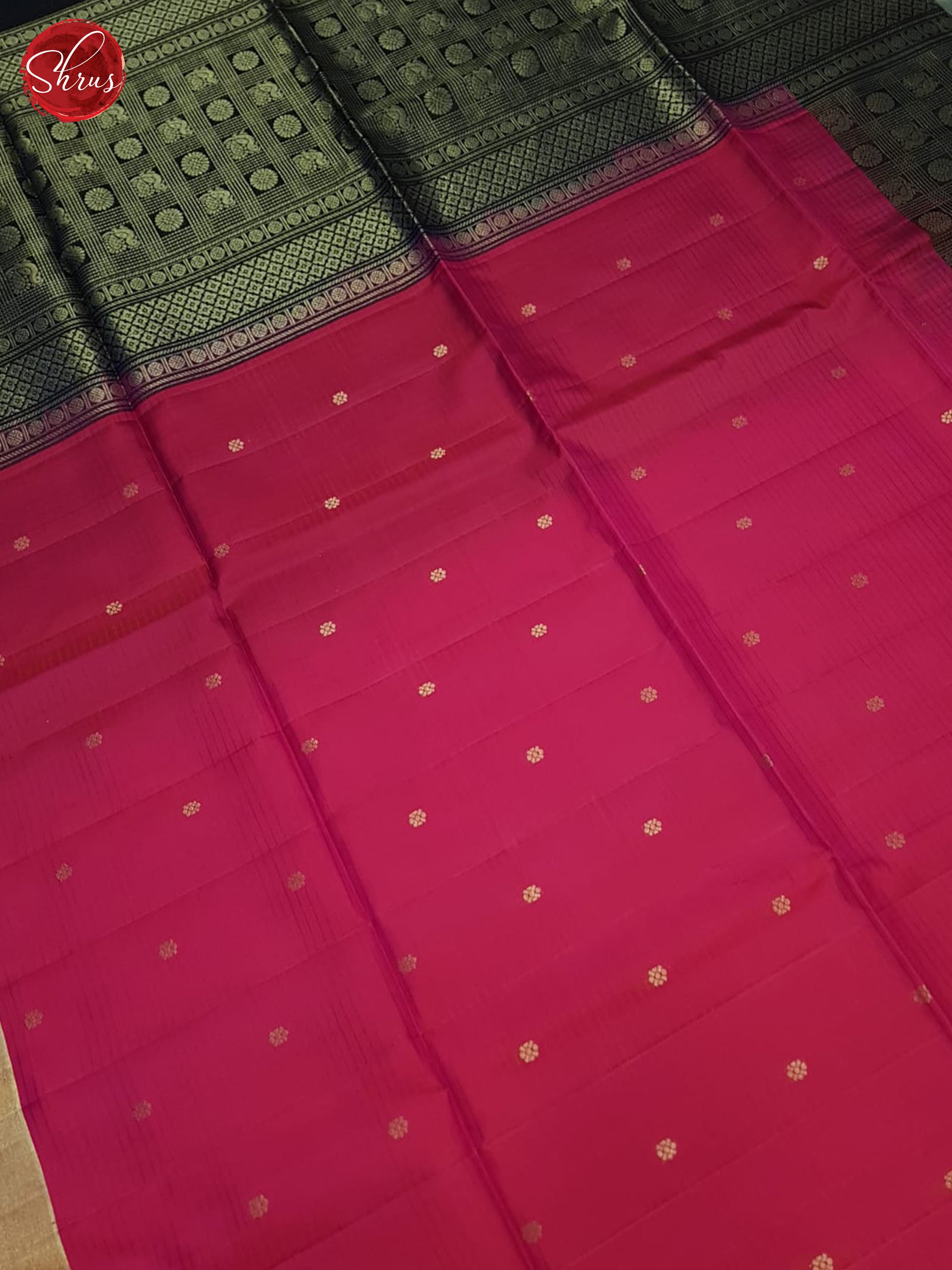 Pink And Black- Soft Silk Saree - Shop on ShrusEternity.com