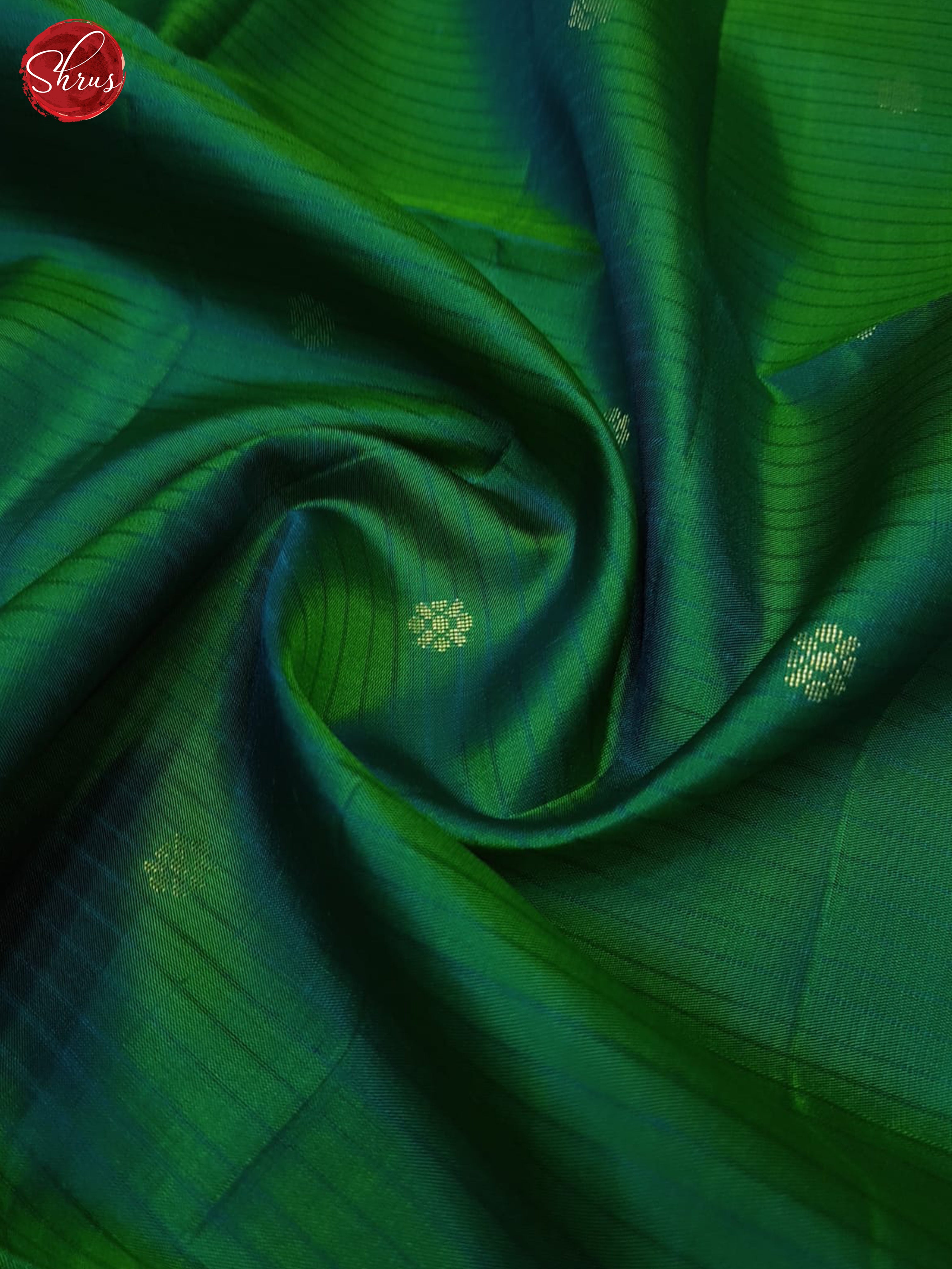 Green And Navy Blue- Soft Silk Saree - Shop on ShrusEternity.com
