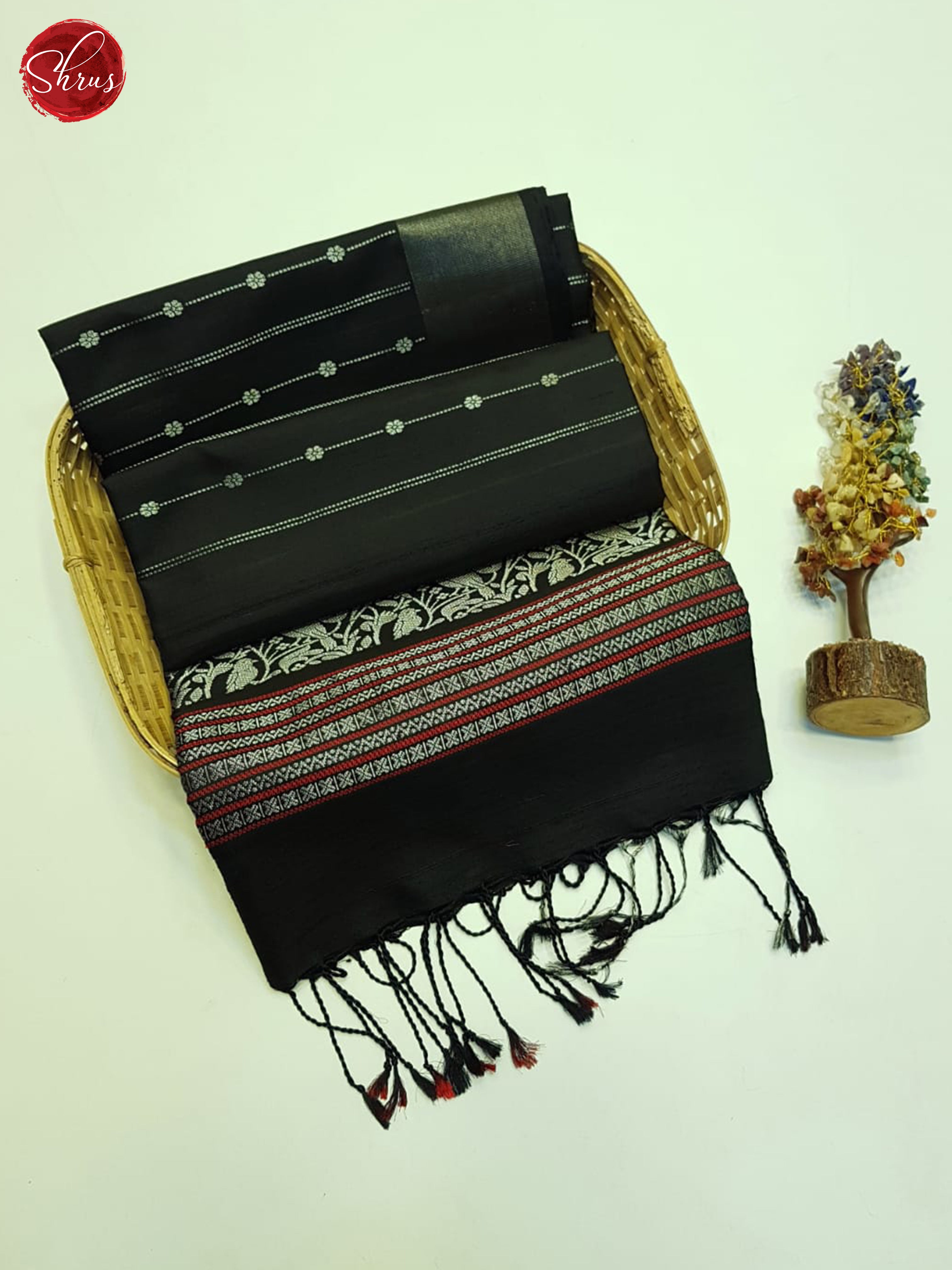 Black And Red- Soft Silk Saree - Shop on ShrusEternity.com