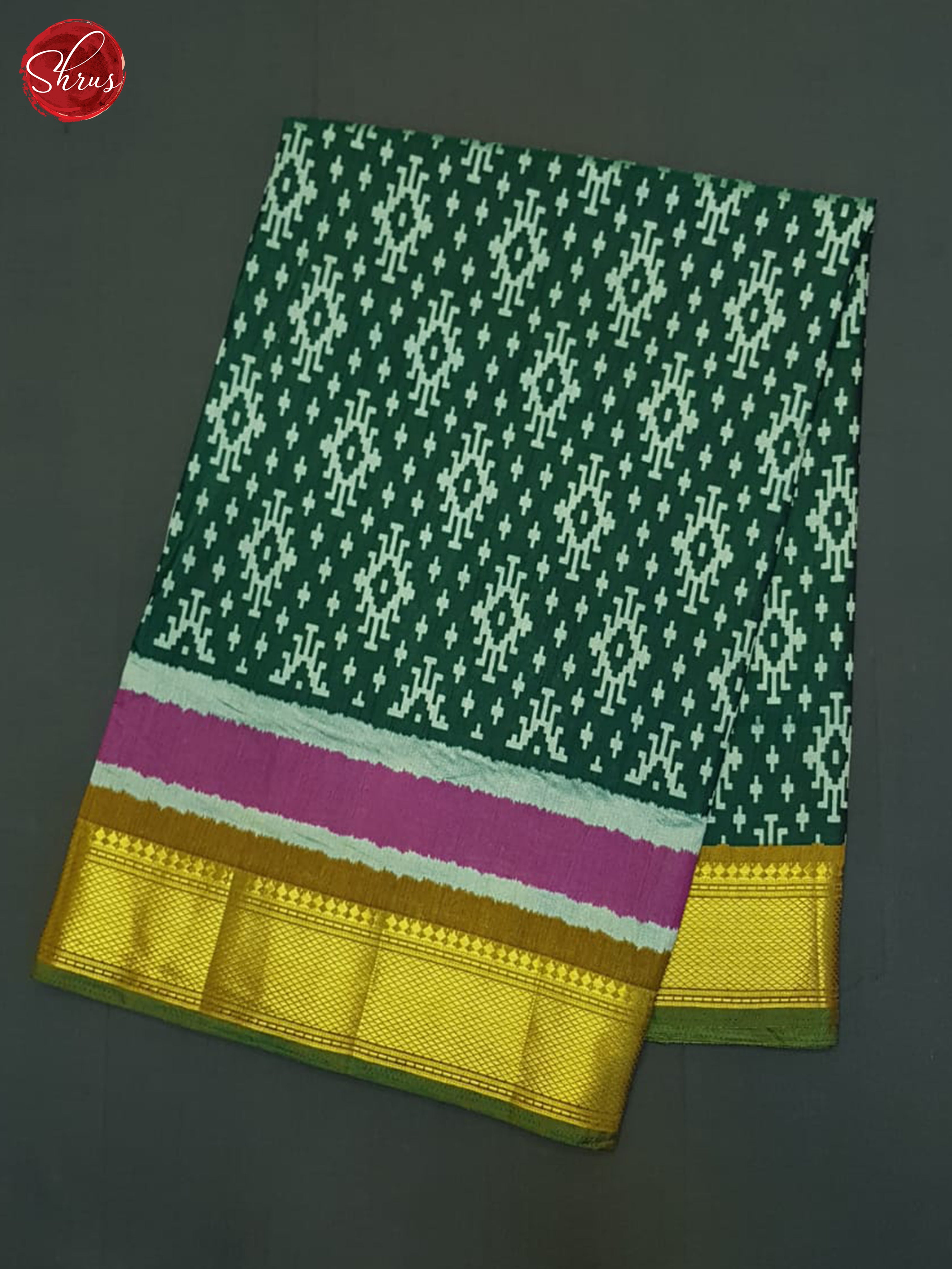 Green & Mehandi Green - Semi Patola Saree - Shop on ShrusEternity.com