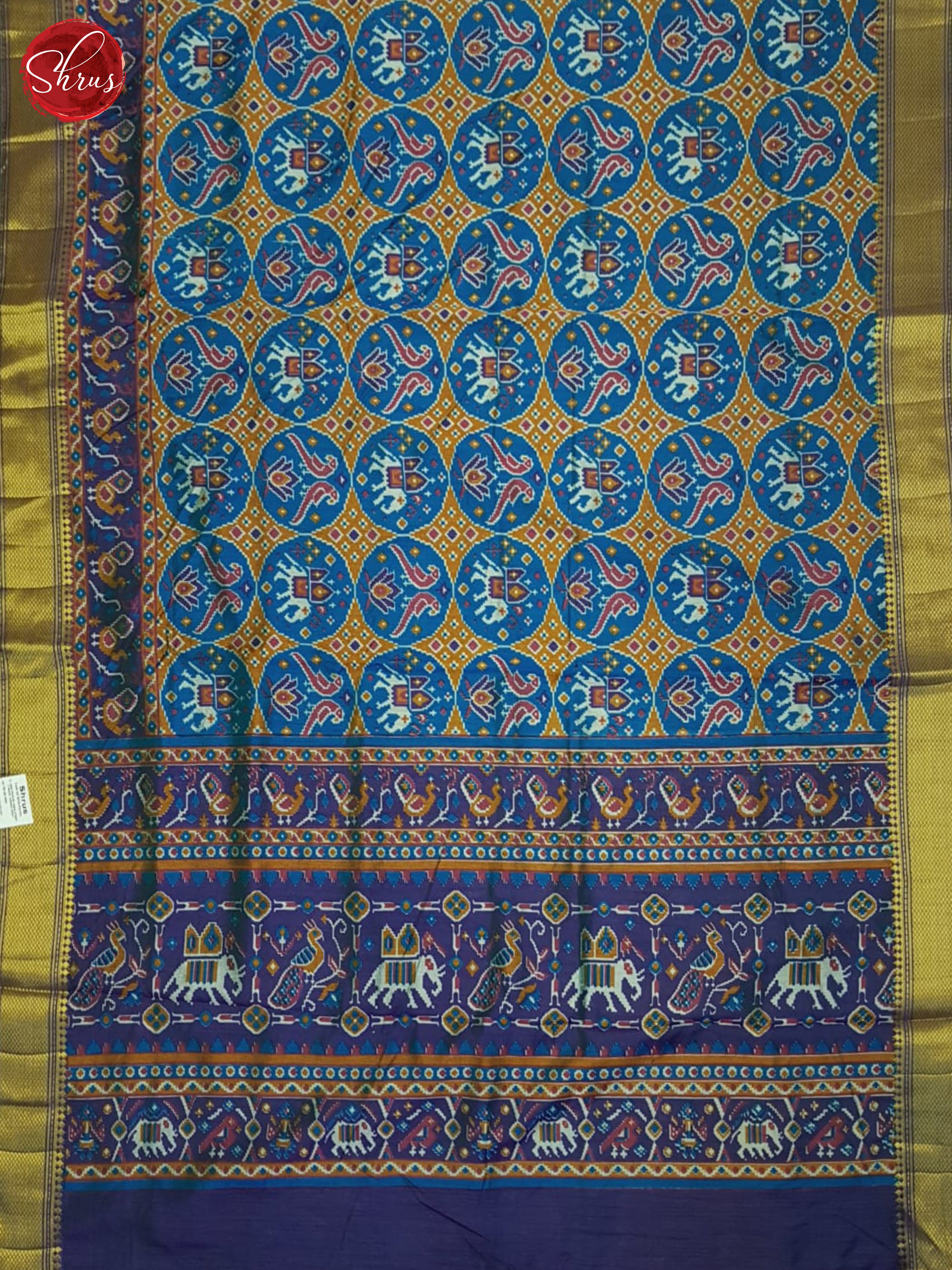 Blue & Purple- Semi Patola Saree - Shop on ShrusEternity.com