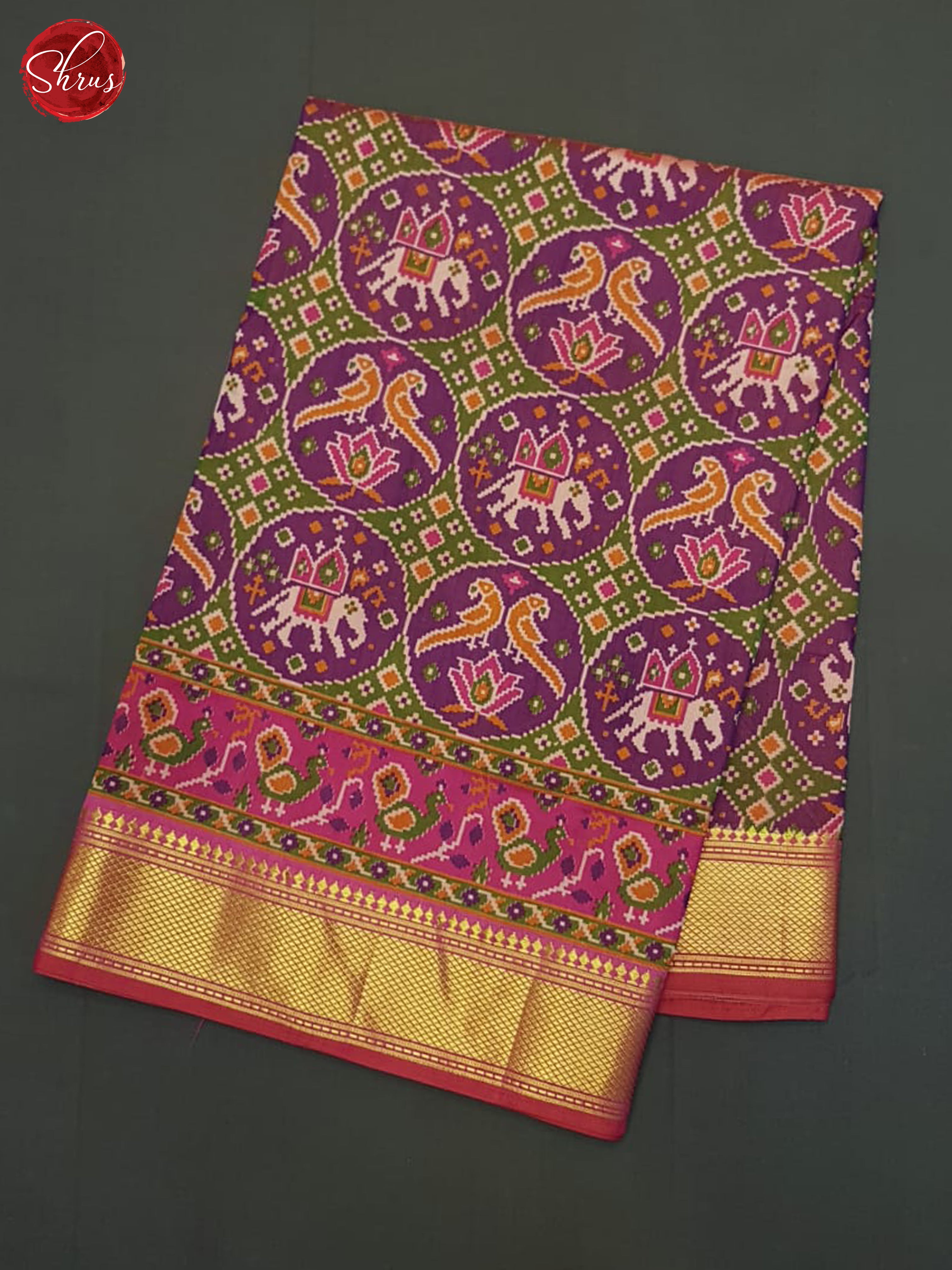 Purple & Pink - Semi Patola Saree - Shop on ShrusEternity.com