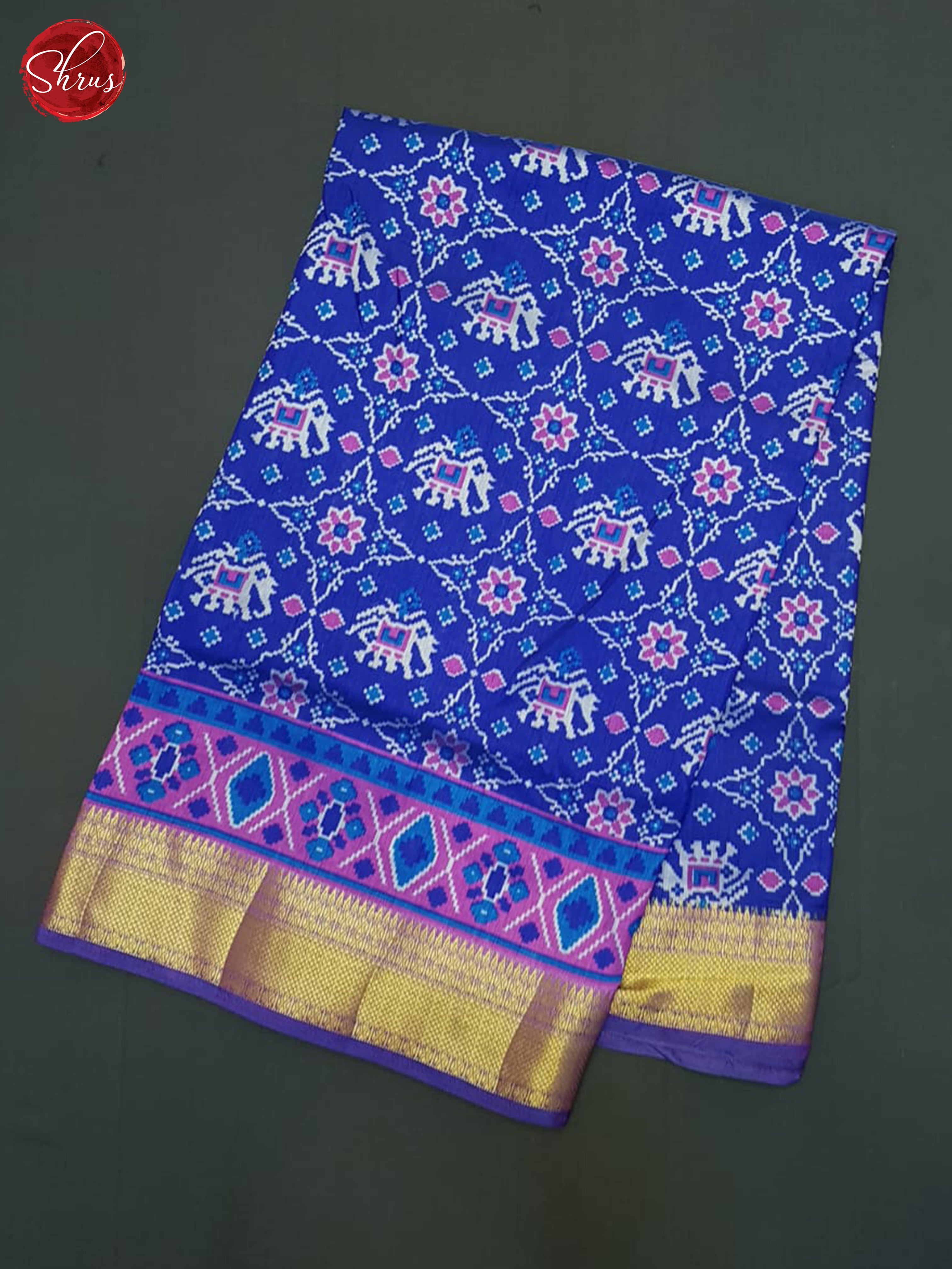 Blue & Purple - Semi Patola Saree - Shop on ShrusEternity.com