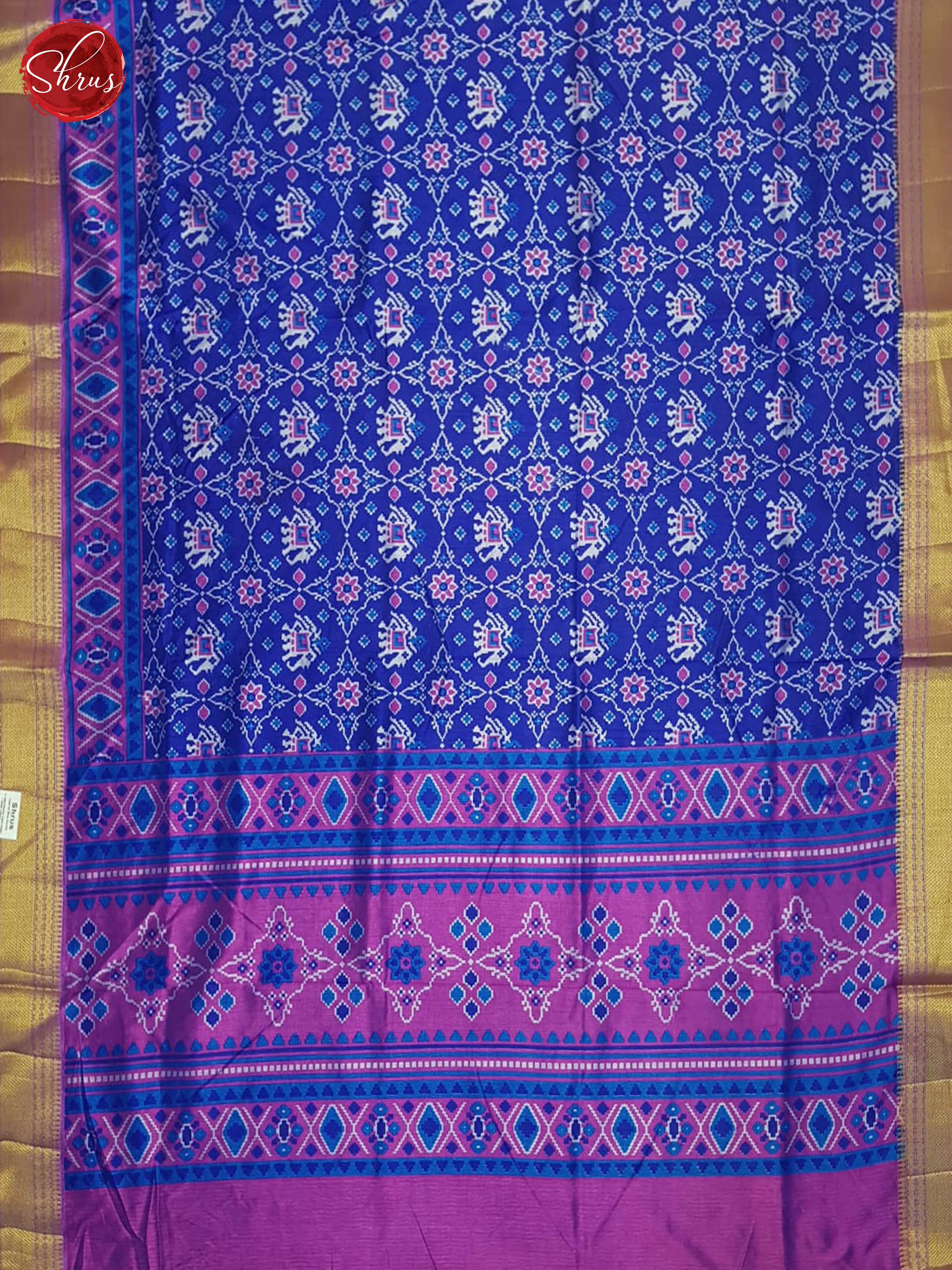 Blue & Purple - Semi Patola Saree - Shop on ShrusEternity.com