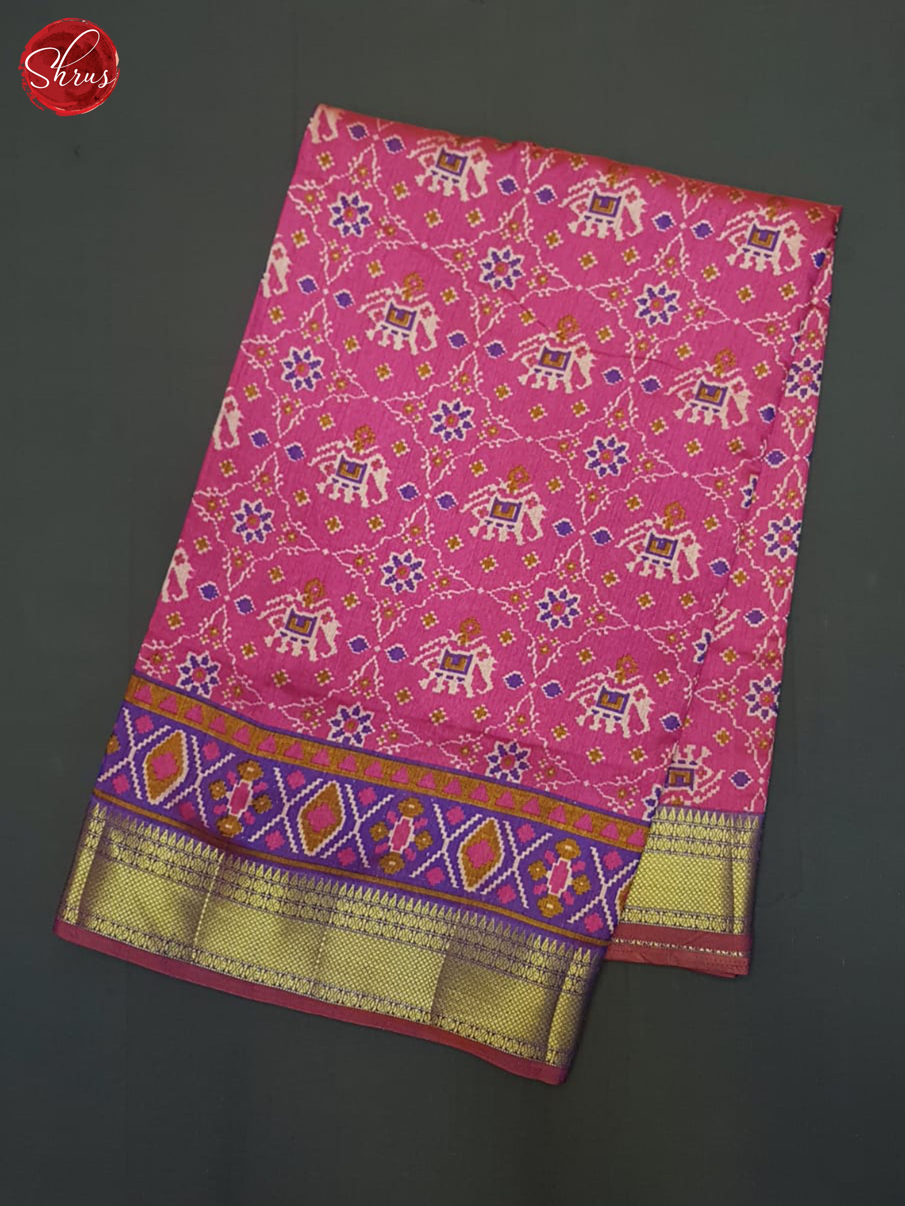 Pink & Purple- Semi Patola Saree - Shop on ShrusEternity.com