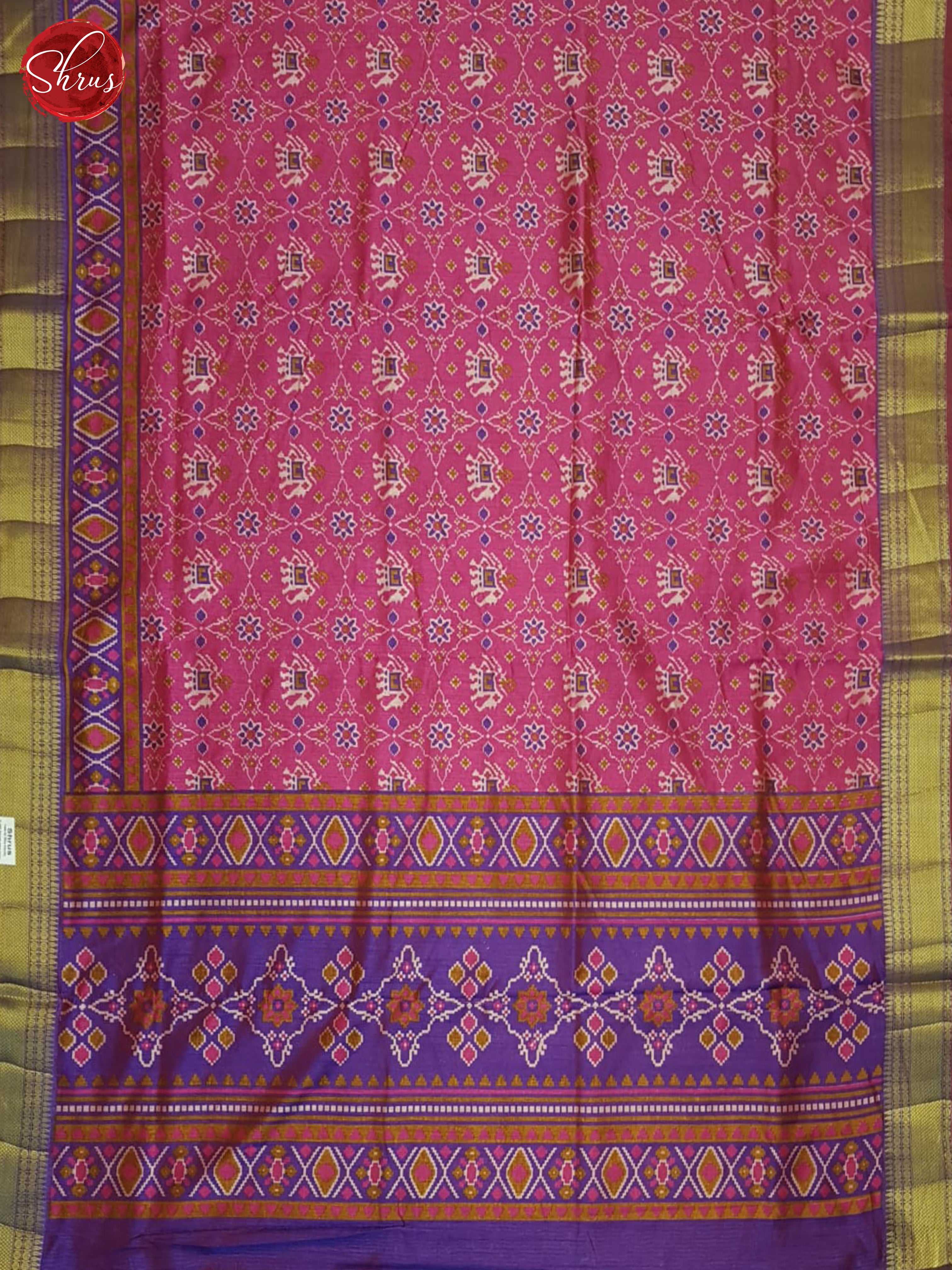 Pink & Purple- Semi Patola Saree - Shop on ShrusEternity.com