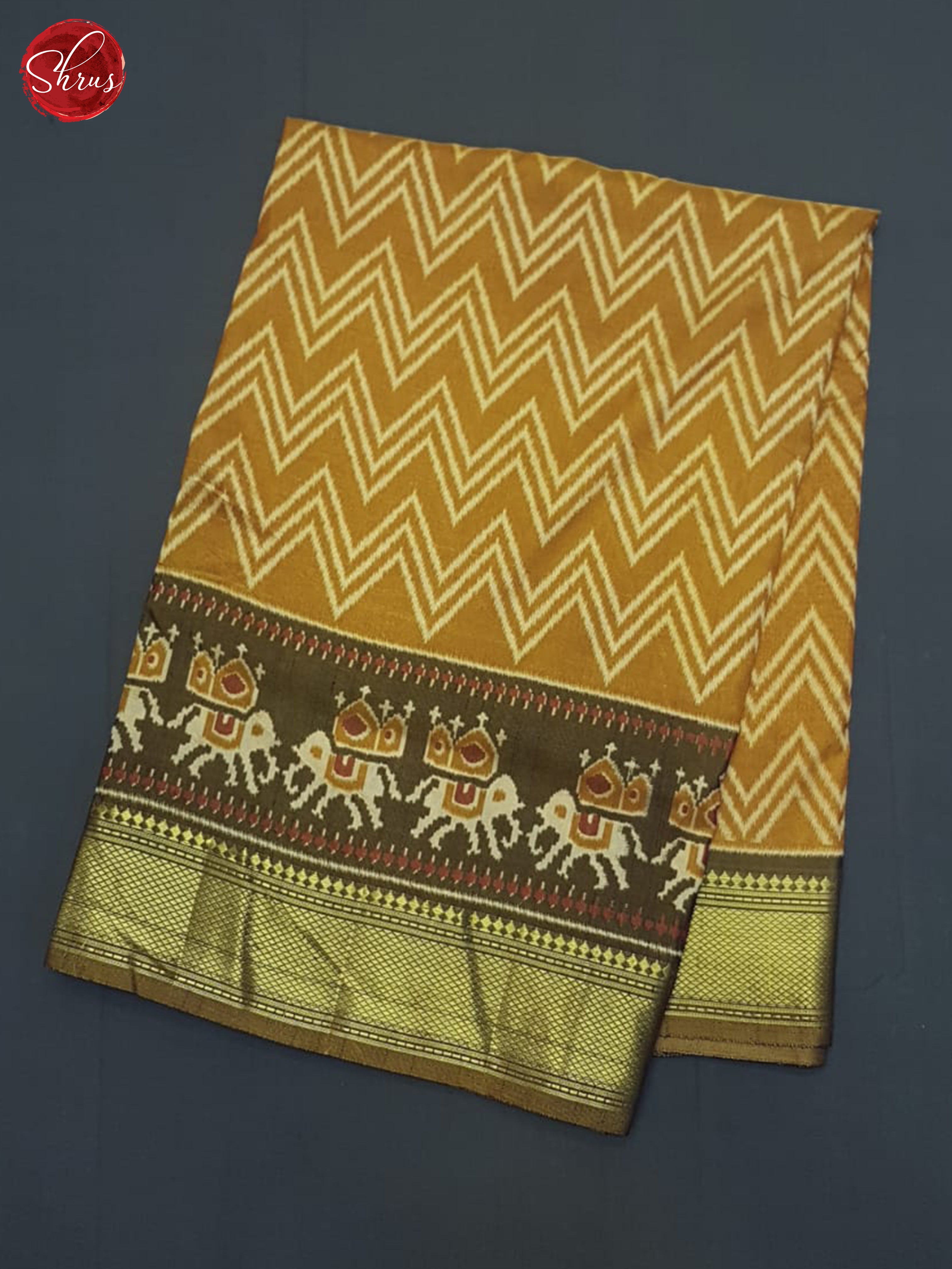 Mustard & Brown - Semi Patola Saree - Shop on ShrusEternity.com