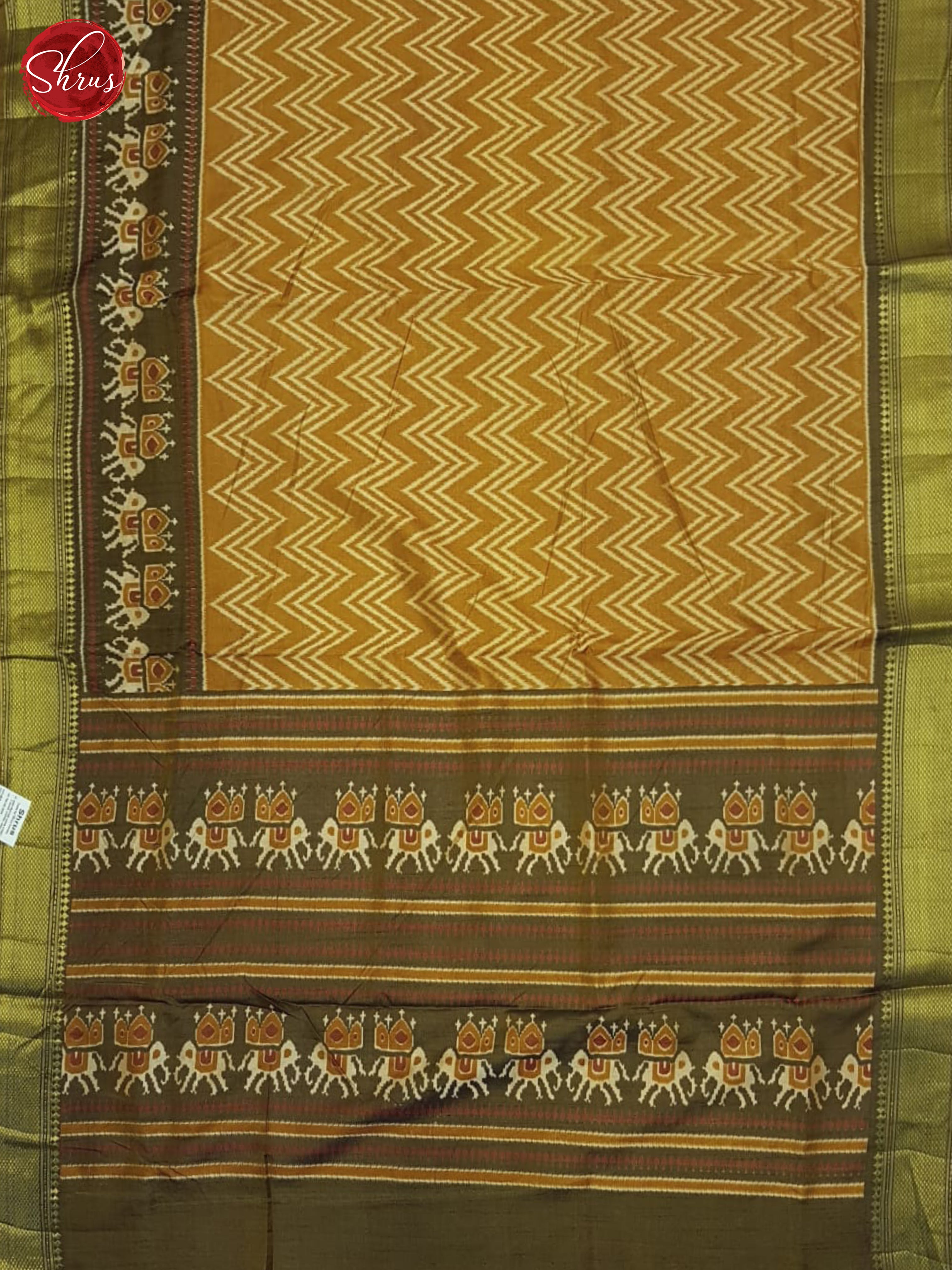 Mustard & Brown - Semi Patola Saree - Shop on ShrusEternity.com