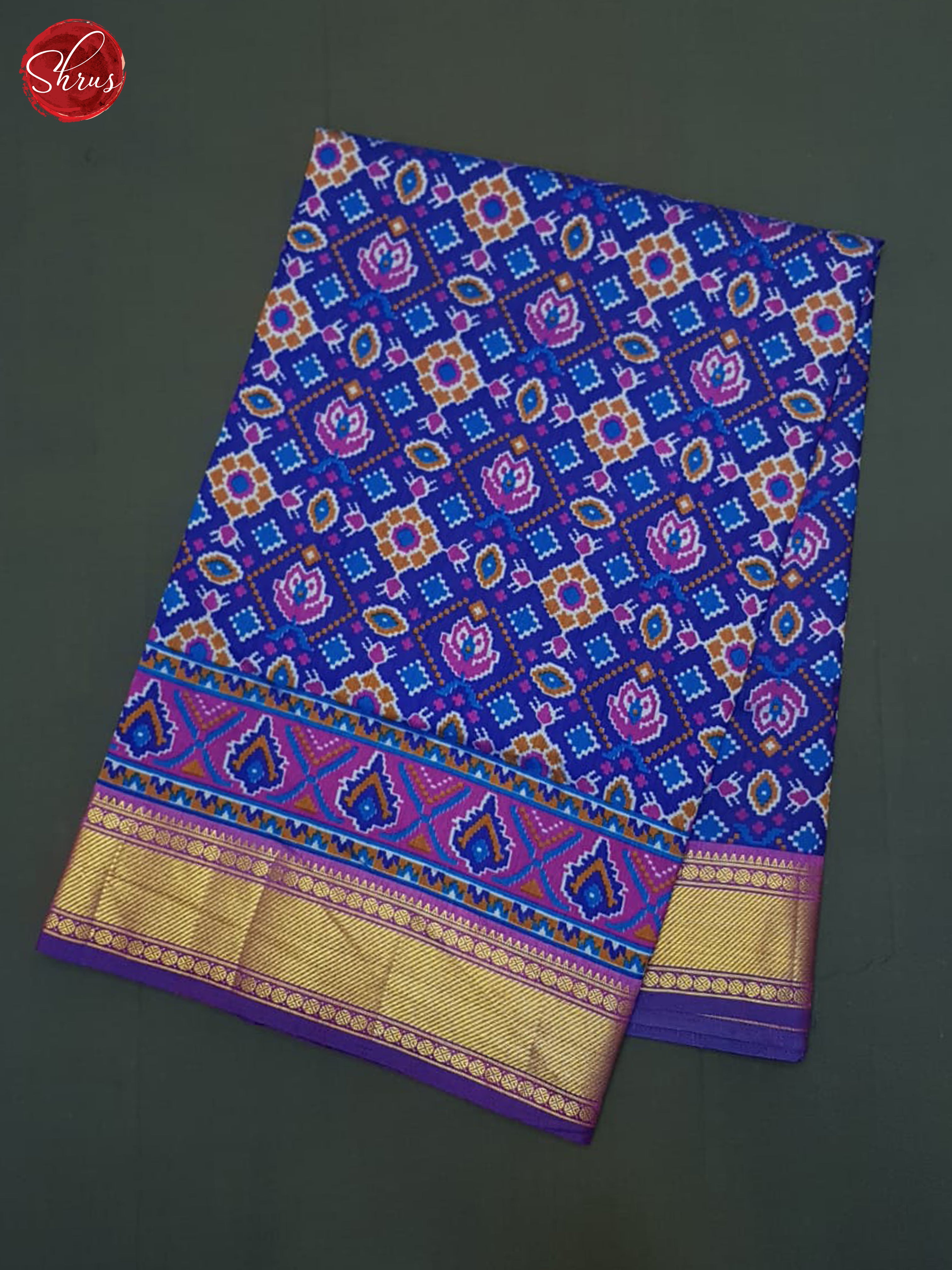 Blue  & Purple - Semi Patola saree - Shop on ShrusEternity.com