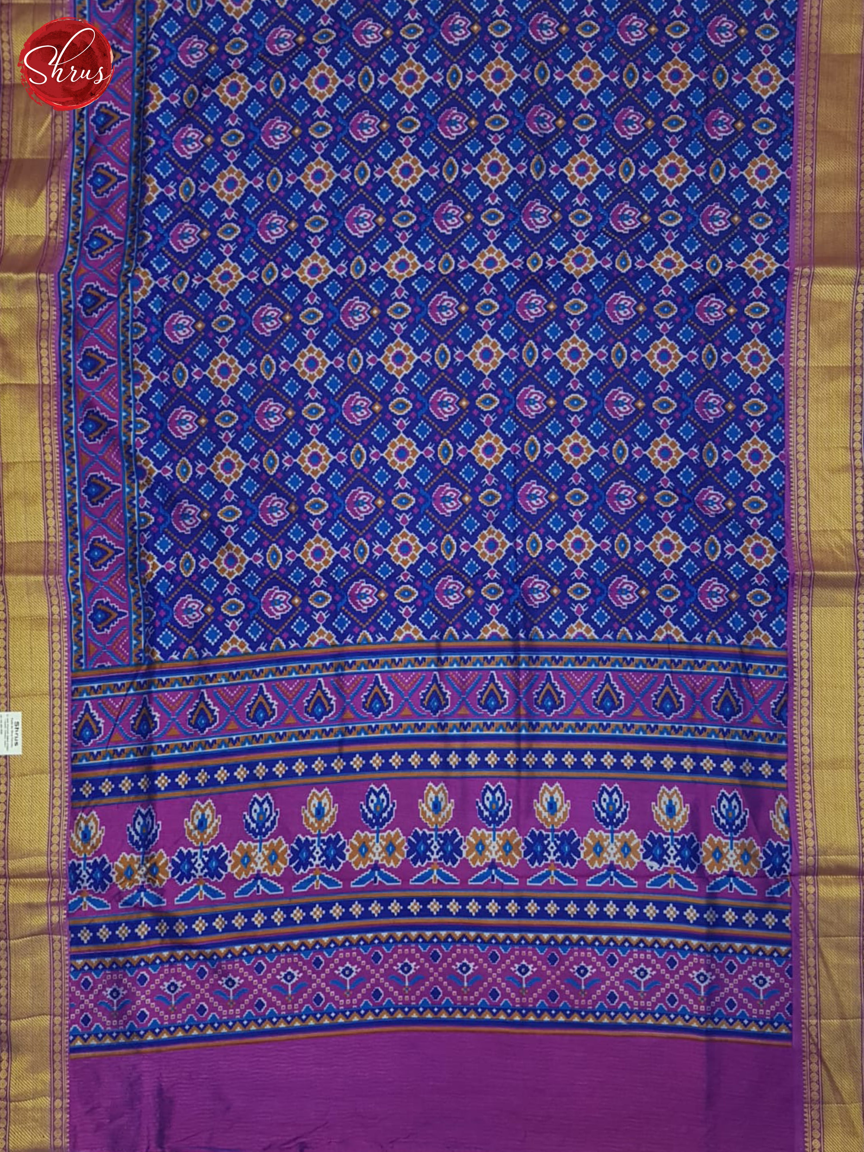 Blue  & Purple - Semi Patola saree - Shop on ShrusEternity.com