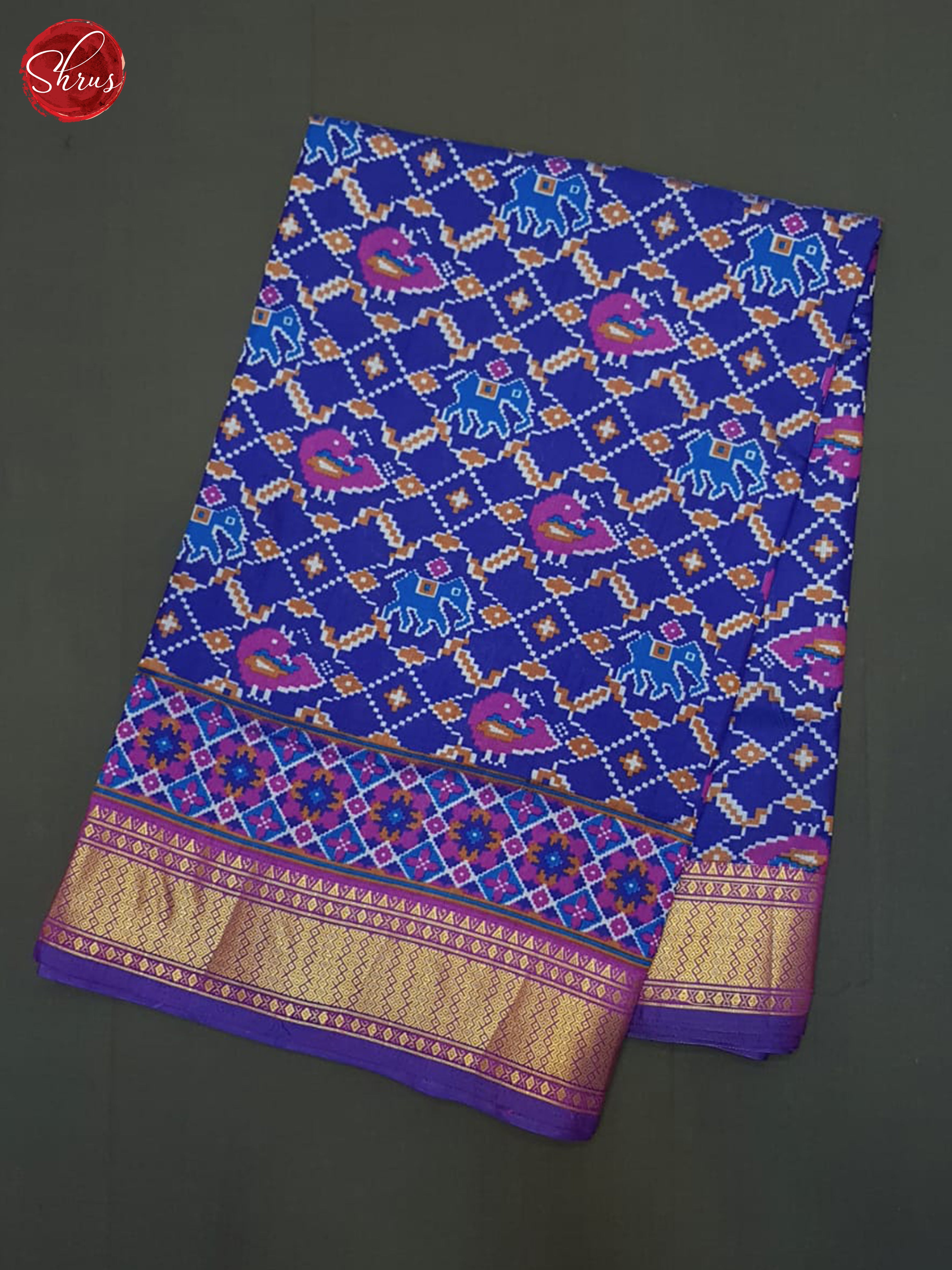 Blue & Purple - Semi Patola Saree - Shop on ShrusEternity.com