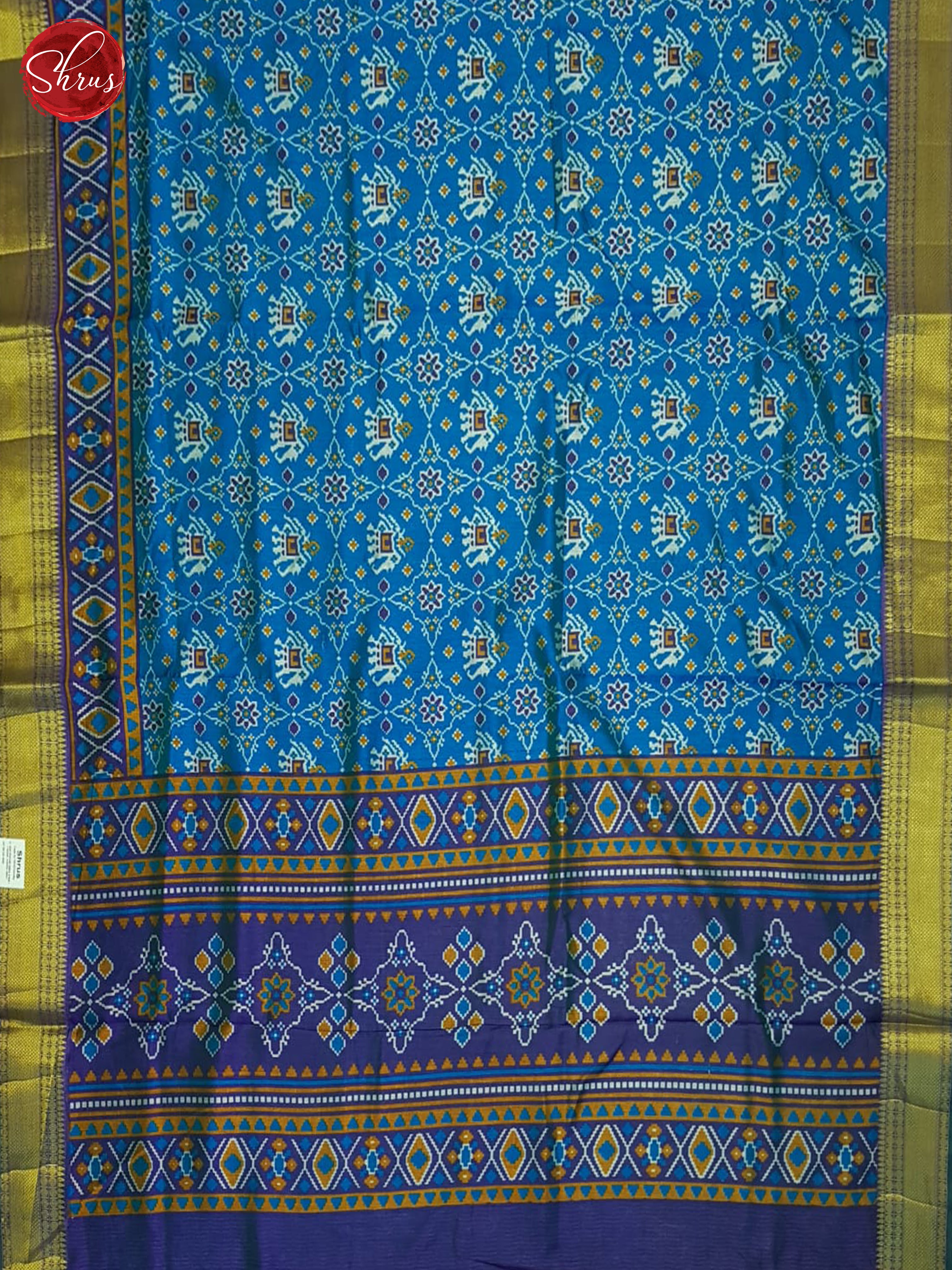 Blue & Purple - Semi Patola Saree - Shop on ShrusEternity.com