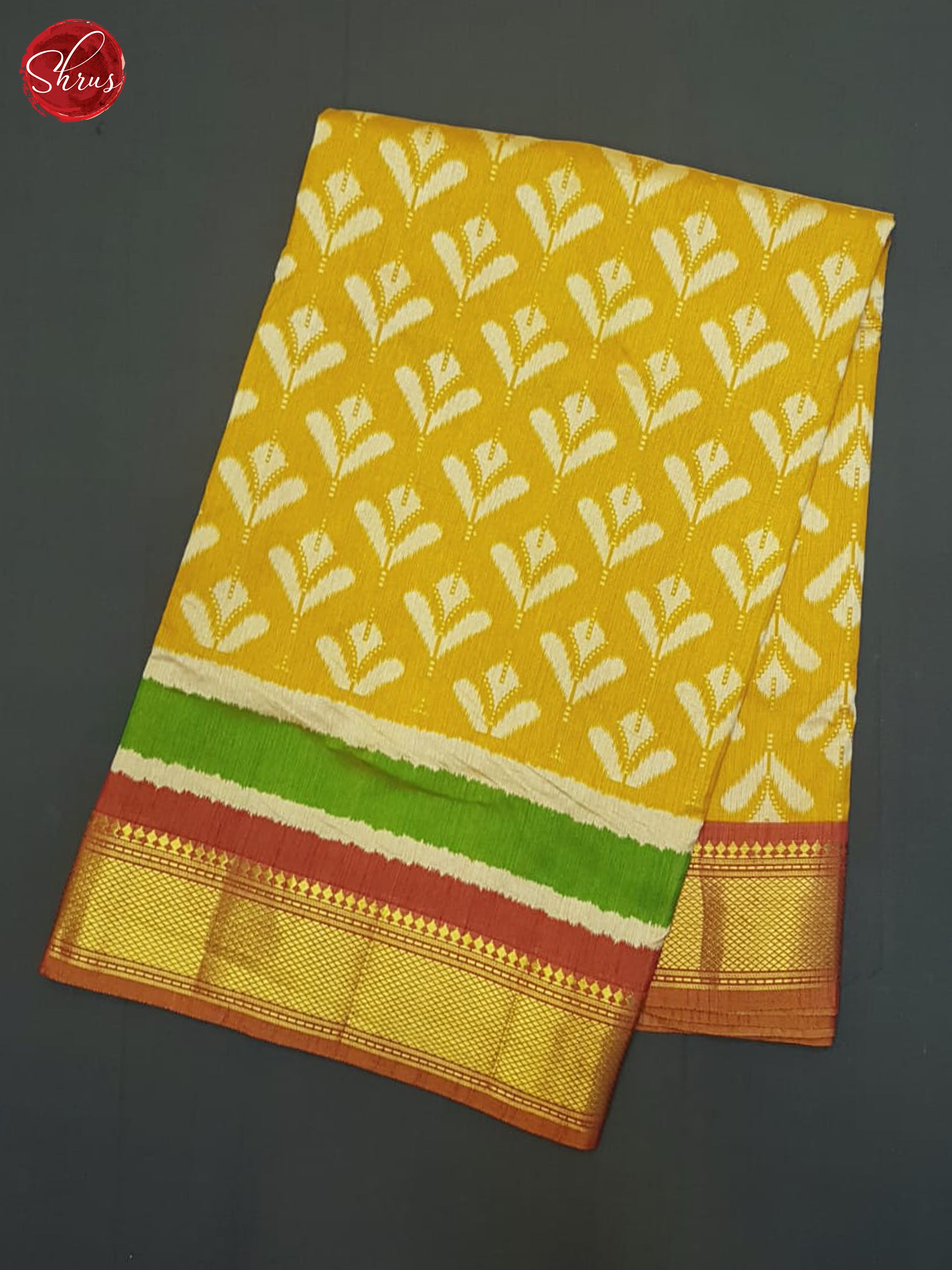 Yellow & Brick - Semi Patola Saree - Shop on ShrusEternity.com