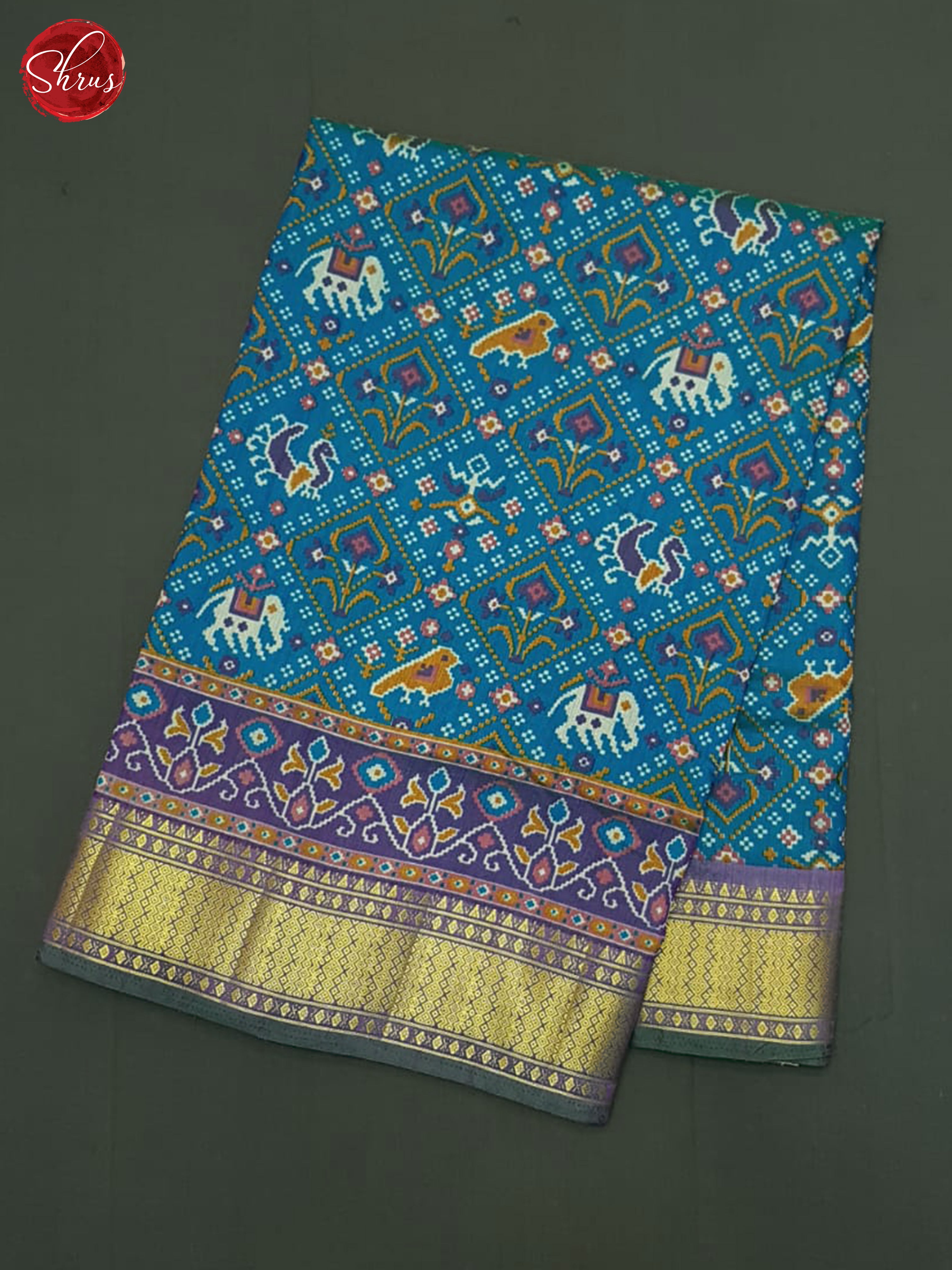 Blue & Purple - Semi Patola Saree - Shop on ShrusEternity.com