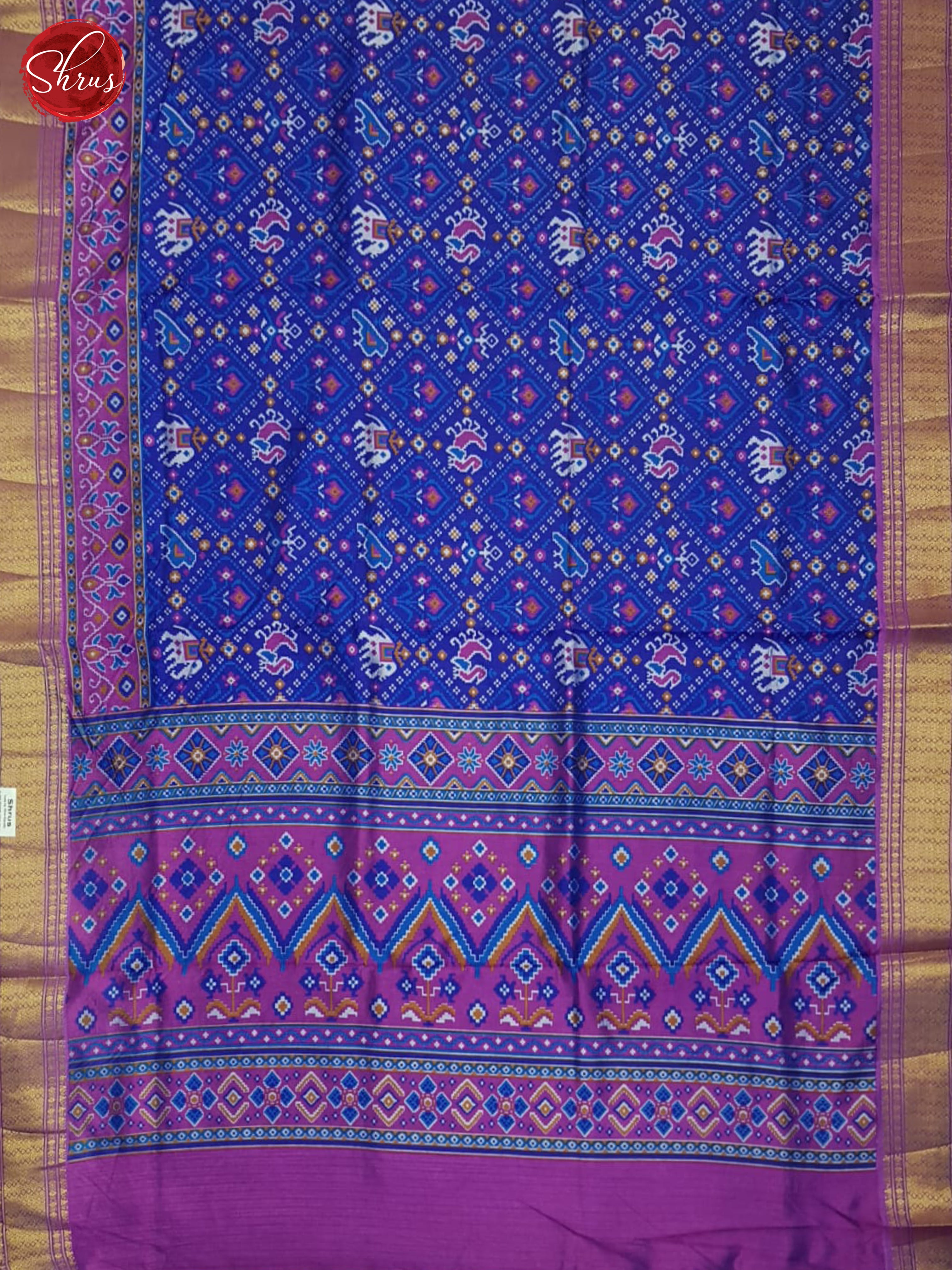 Blue & Pink - Semi Patola Saree - Shop on ShrusEternity.com