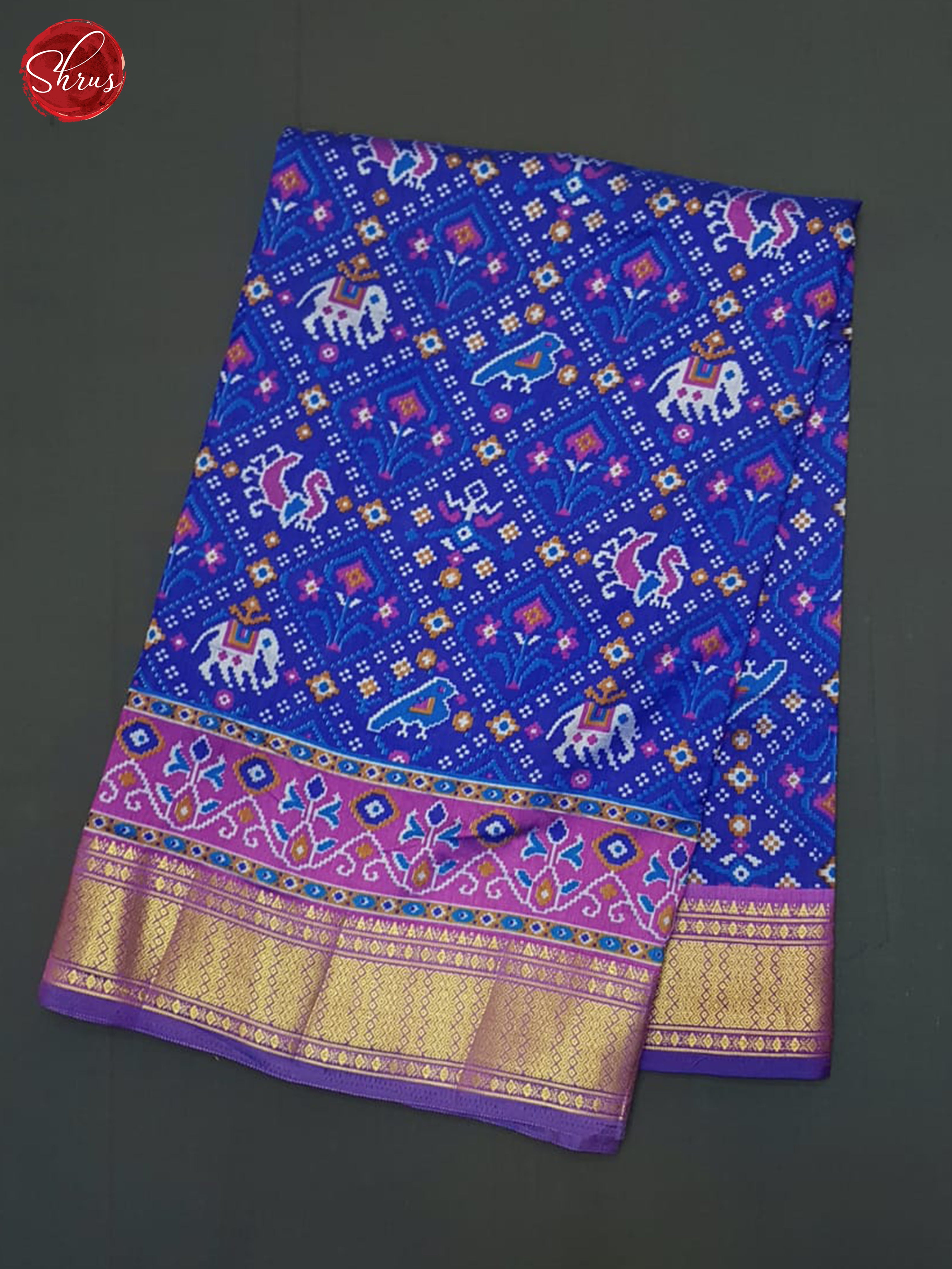 Blue & Pink - Semi Patola Saree - Shop on ShrusEternity.com