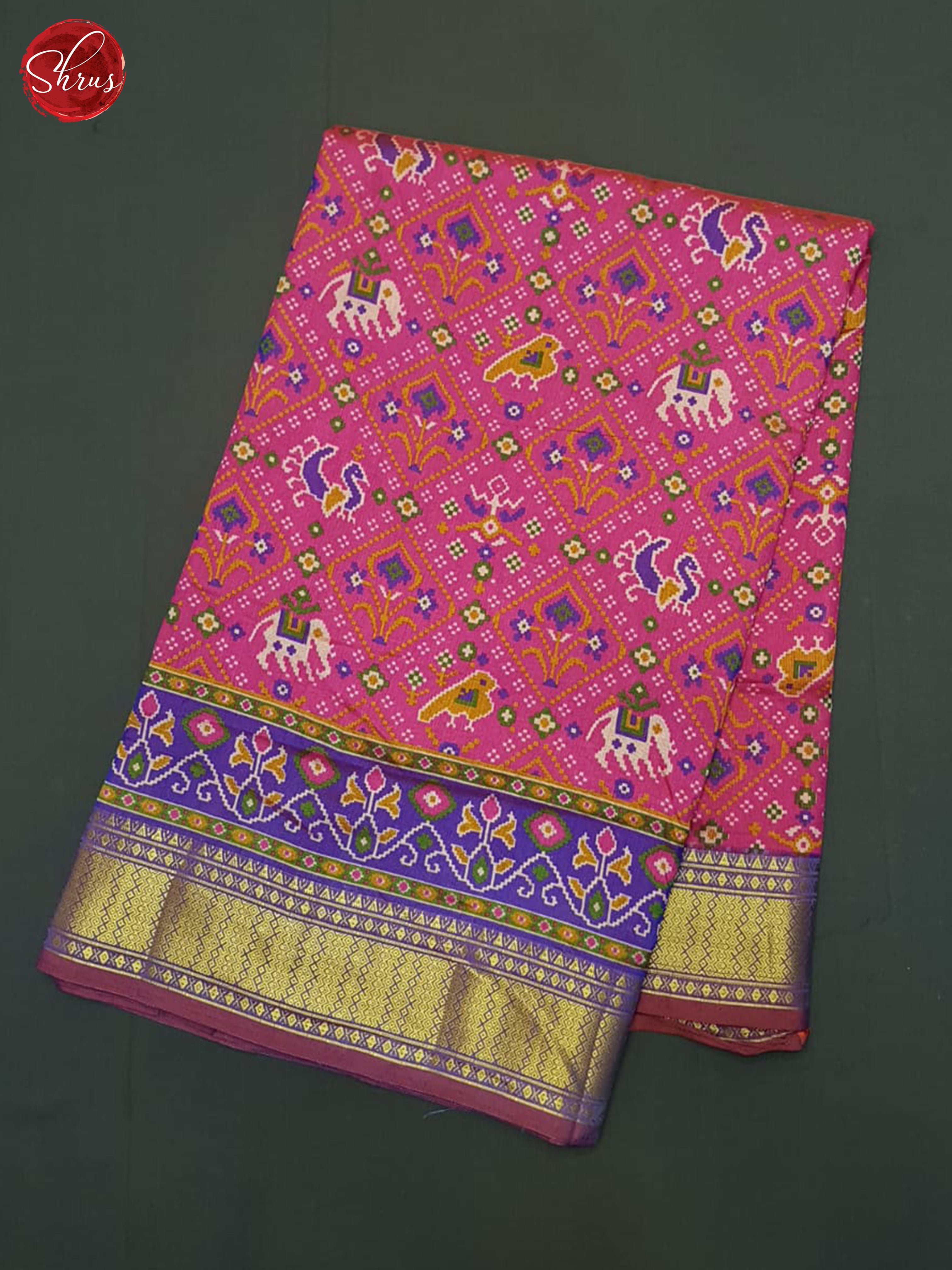 Pink & Purple- Semi Patola Saree - Shop on ShrusEternity.com