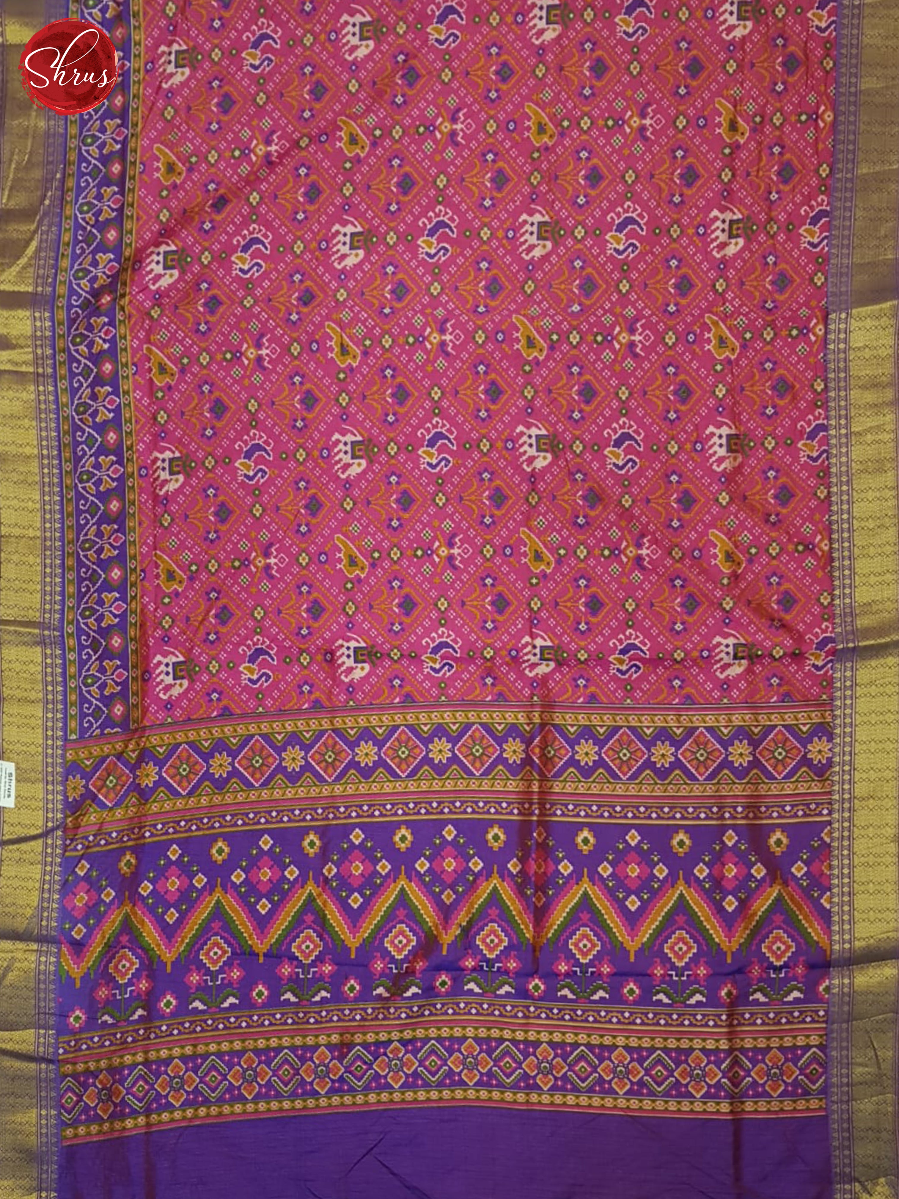 Pink & Purple- Semi Patola Saree - Shop on ShrusEternity.com