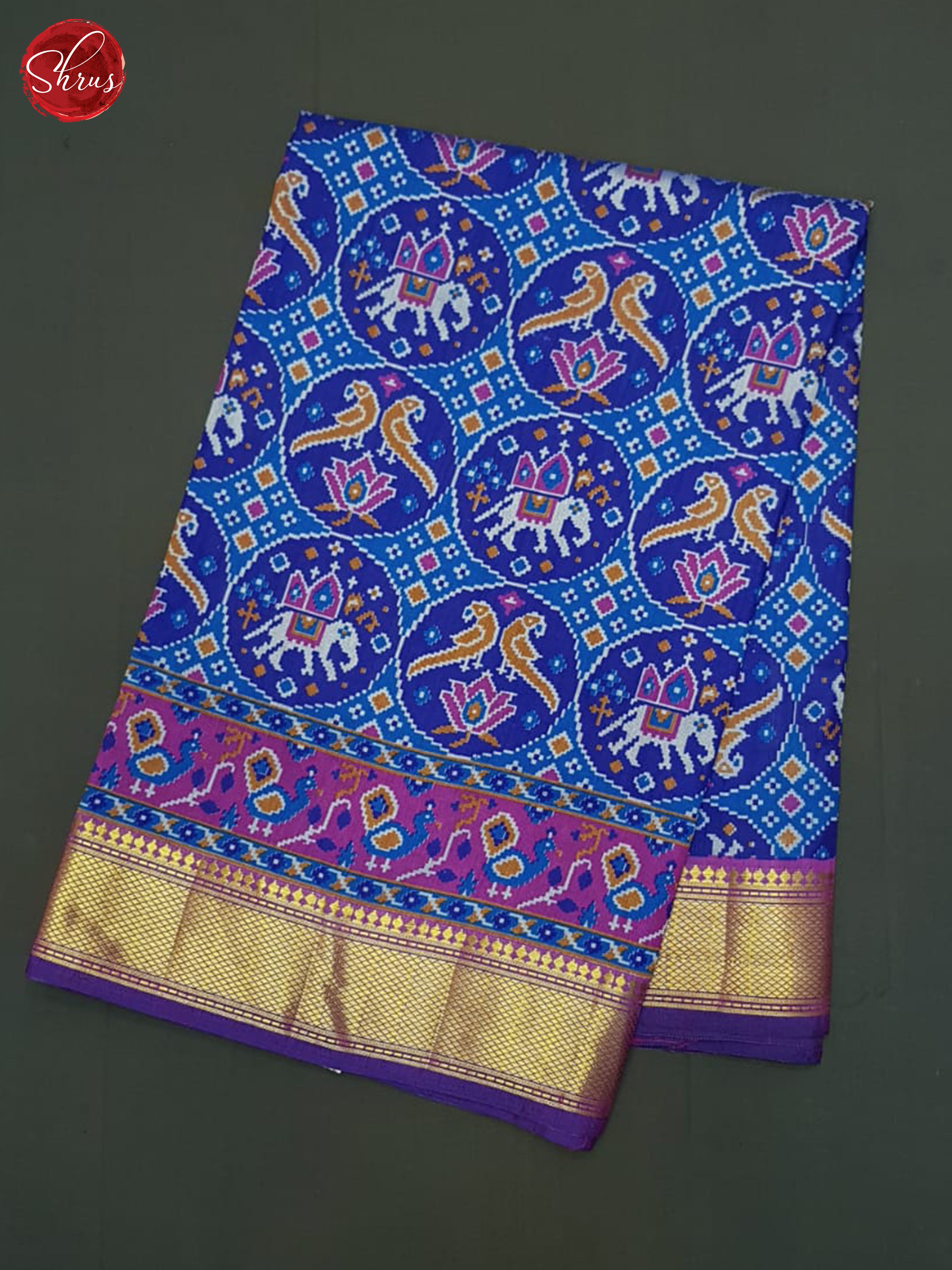 Blue & Purple - Semi Patola Saree - Shop on ShrusEternity.com